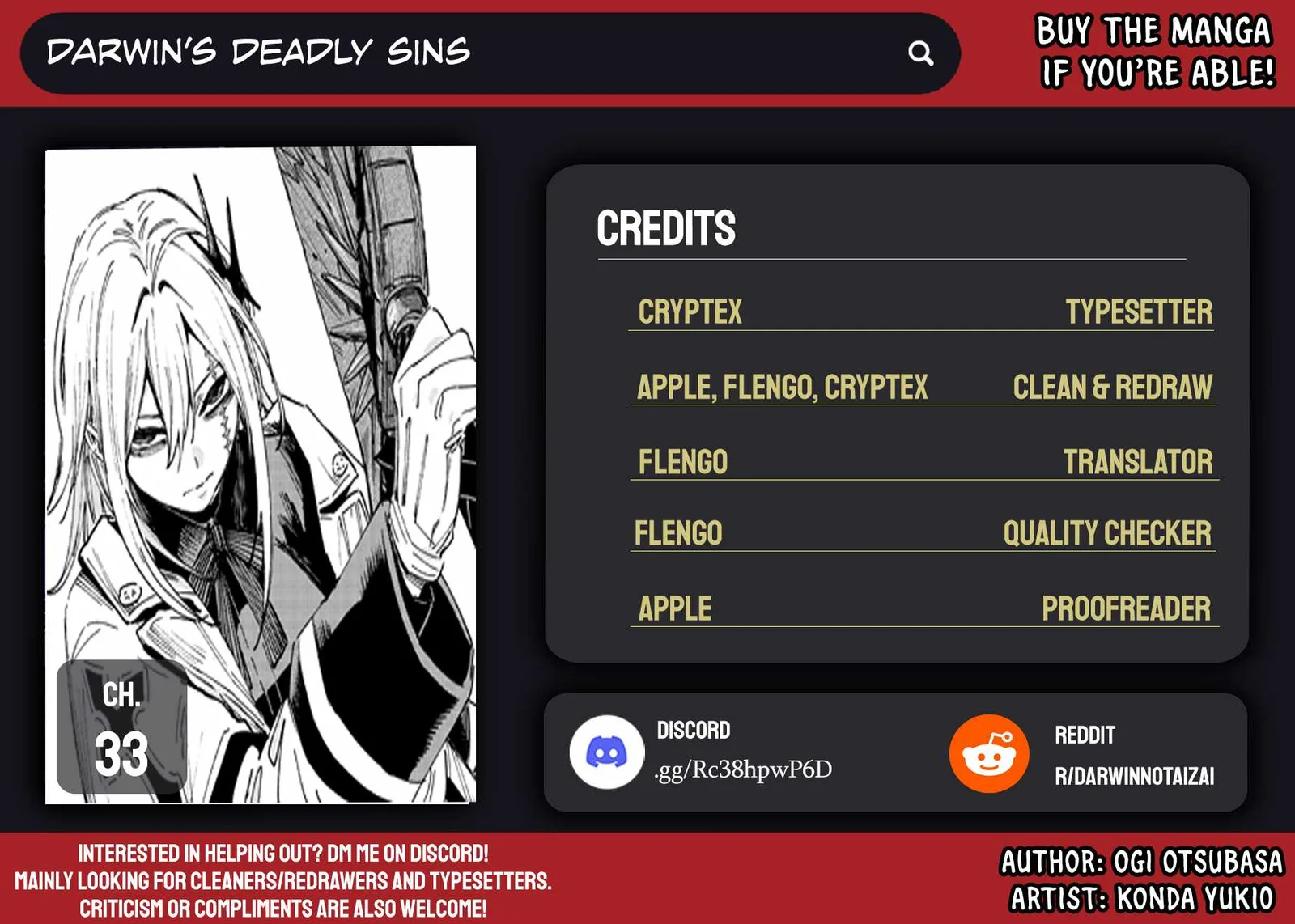 Darwin's Deadly Sins Chapter 33 page 1