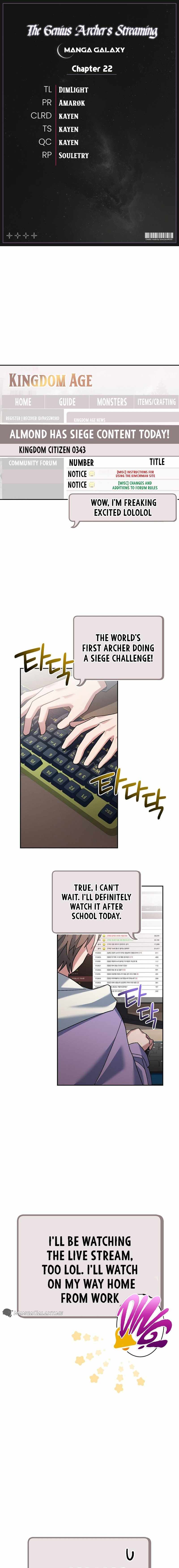 Genius Archer’s Streaming Chapter 22 page 1