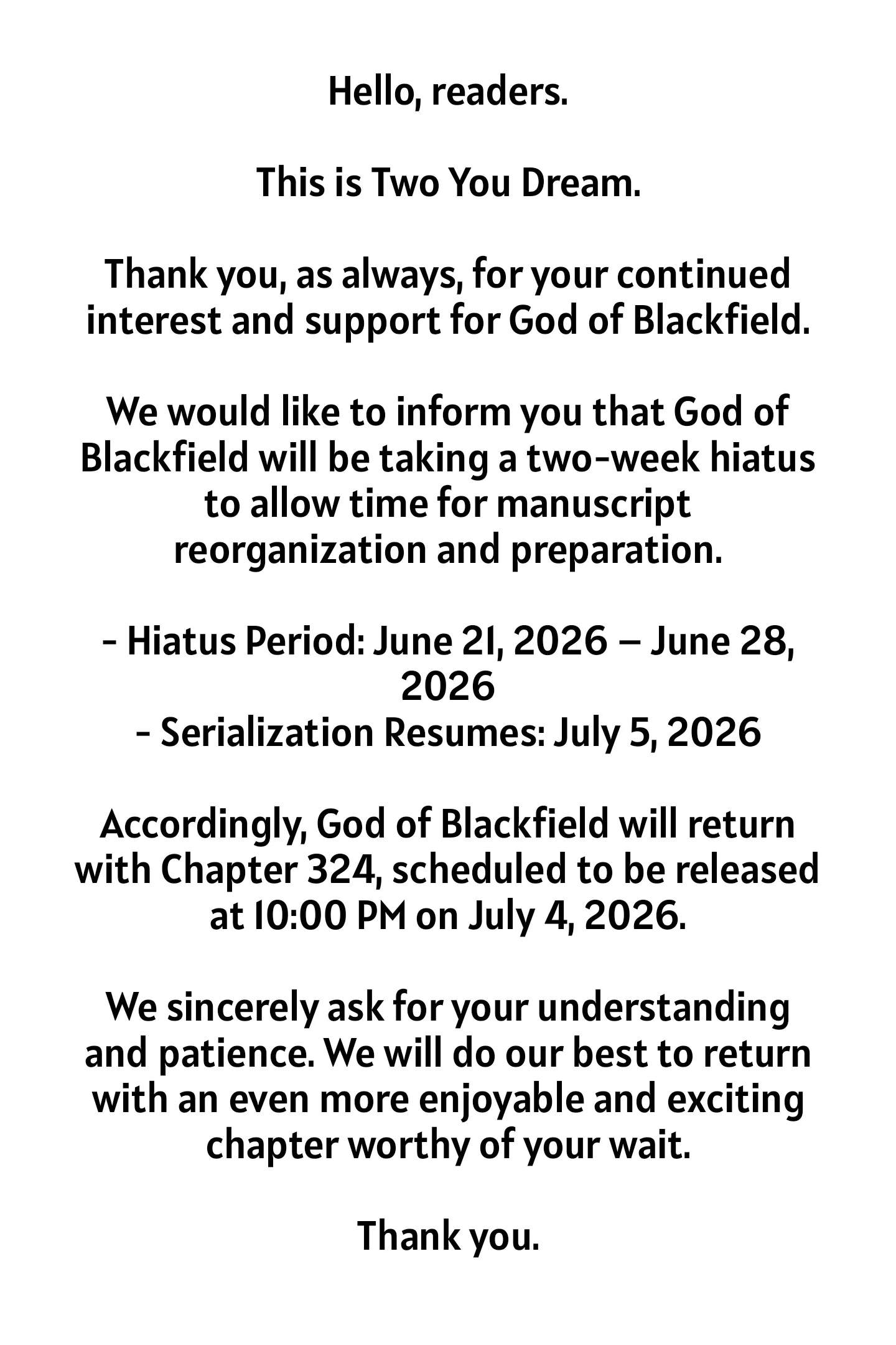 God Of Blackfield Chapter 323.5 page 1