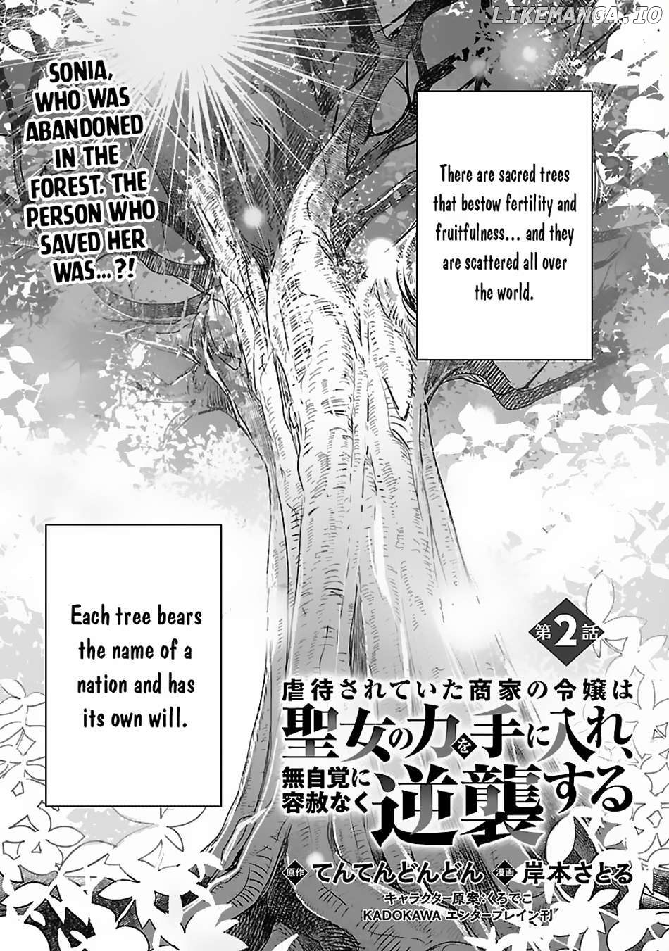 Gyakutaisarete Ita Shouka no Reijou wa Seijo no Chikara wo Te ni Ire, Mujikaku ni Youshanaku Gyakushuu suru Chapter 2 page 4
