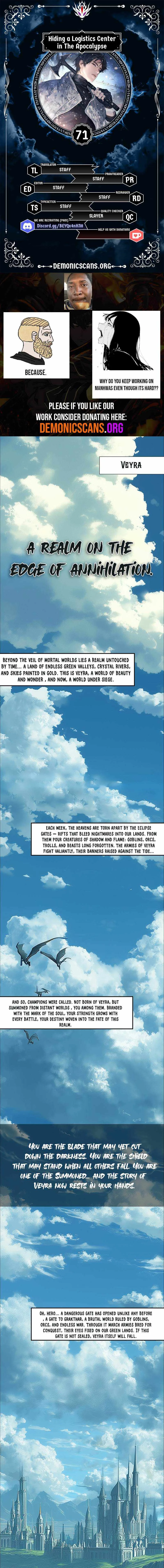 Hiding a Logistics Center in The Apocalypse Chapter 71 page 1