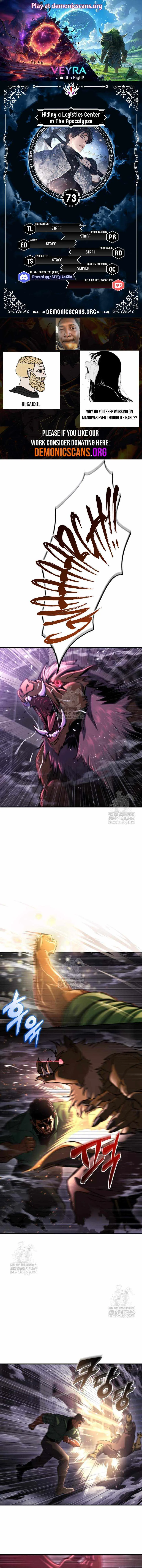 Hiding a Logistics Center in The Apocalypse Chapter 73 page 1