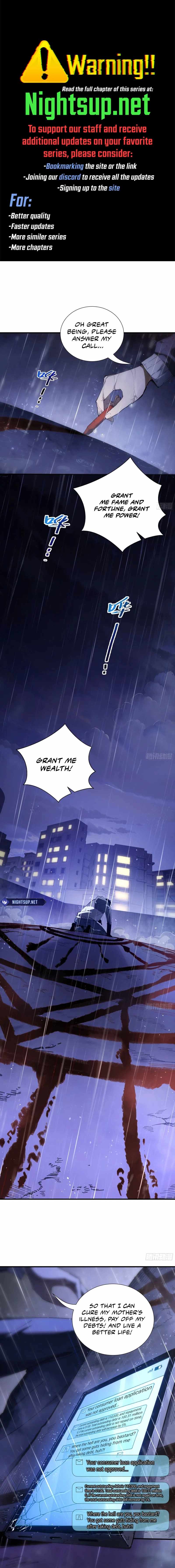 I Owe Billions in Debt, So I Was Forced to Work for an Evil God Chapter 1 page 1