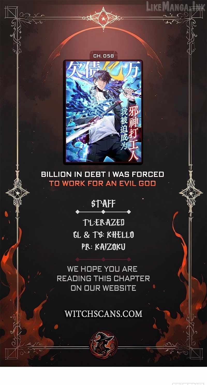 I Owe Billions in Debt, So I Was Forced to Work for an Evil God Chapter 58 page 1