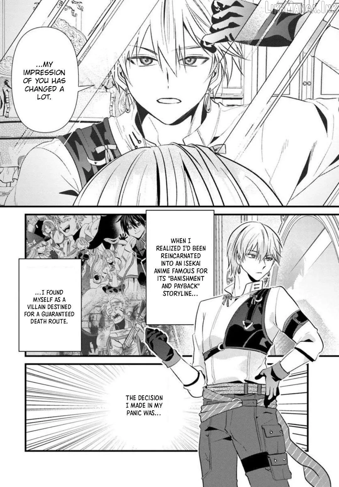 I Reincarnated as the Leader of a Banishment Anime's Villain Party Destined to Face Karma, so I Banished Myself First Chapter 2.1 page 2