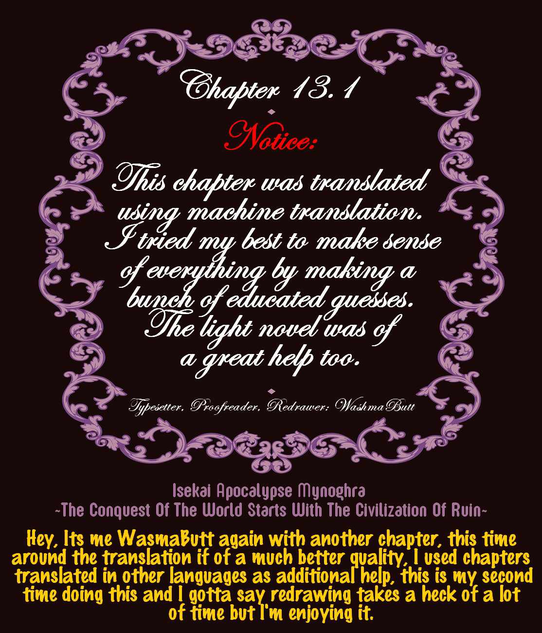 Isekai Apocalypse MYNOGHRA ~The conquest of the world starts with the civilization of ruin~ Chapter 13.1 page 1