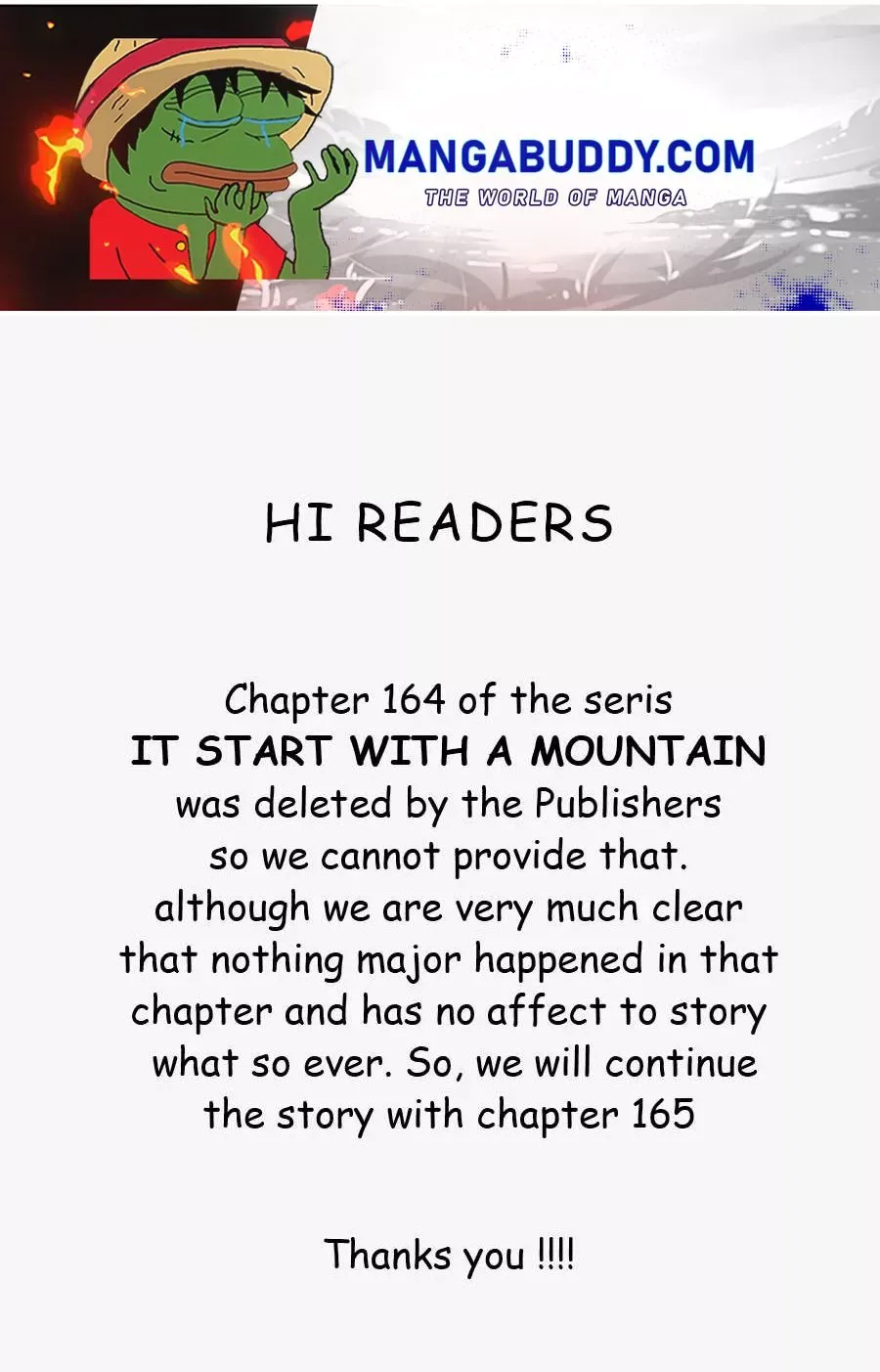 It Starts With A Mountain Chapter 164 page 1