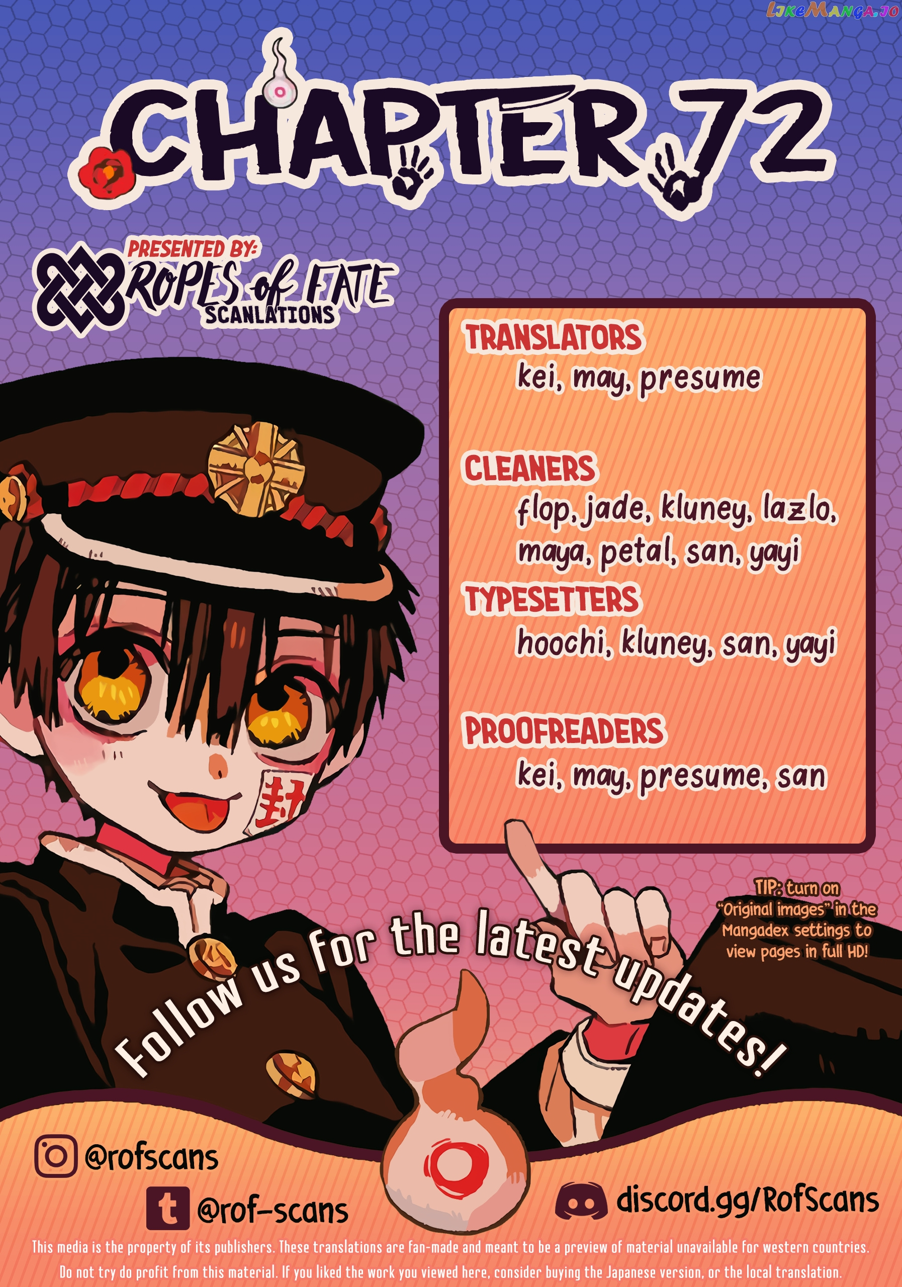 Jibaku Shounen Hanako-kun Chapter 72 page 1