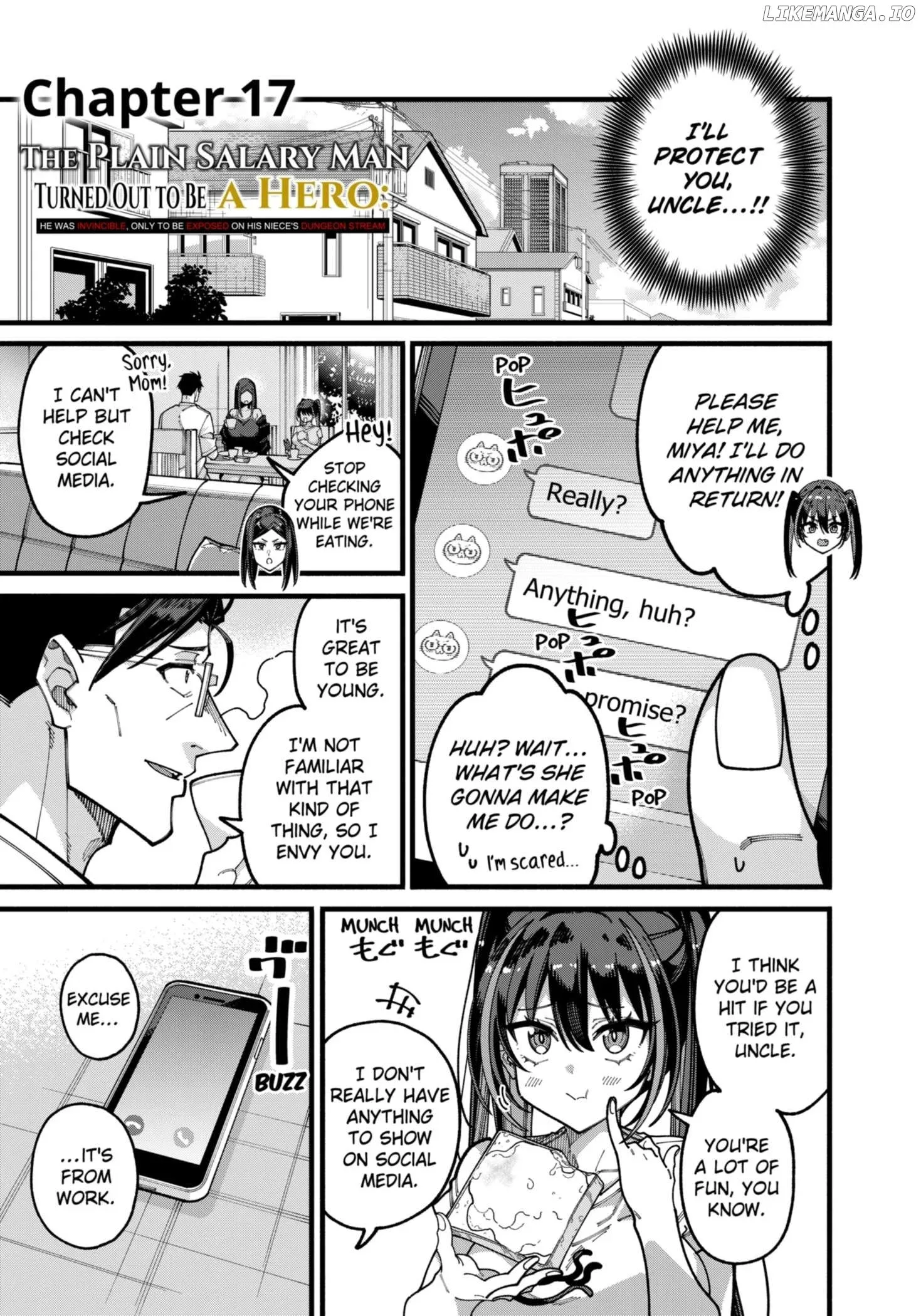 Jimi na Ojisan, Jitsu wa Eiyu Datta. -Jikaku ga Nai mama Muso Shitetara, Mei no Dungeon Haishin de Sarasareteta yo desu Chapter 17 page 1