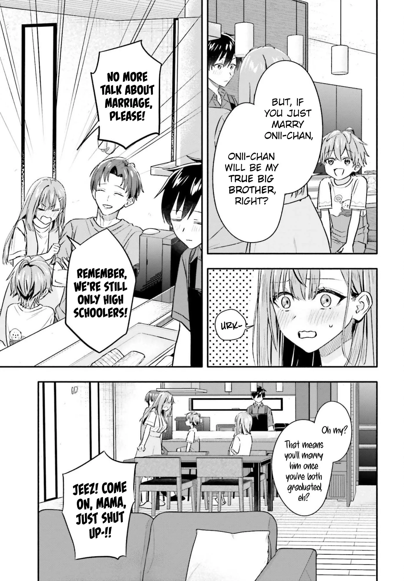 Kaji Daikou no Arubaito wo Hajimetara Gakuen Ichi no Bishoujo no Kazoku ni Kiniirarechaimashita. Chapter 10 page 14