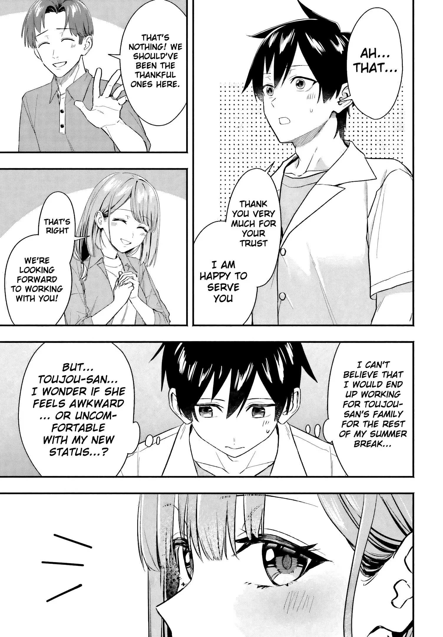 Kaji Daikou no Arubaito wo Hajimetara Gakuen Ichi no Bishoujo no Kazoku ni Kiniirarechaimashita. Chapter 5 page 33