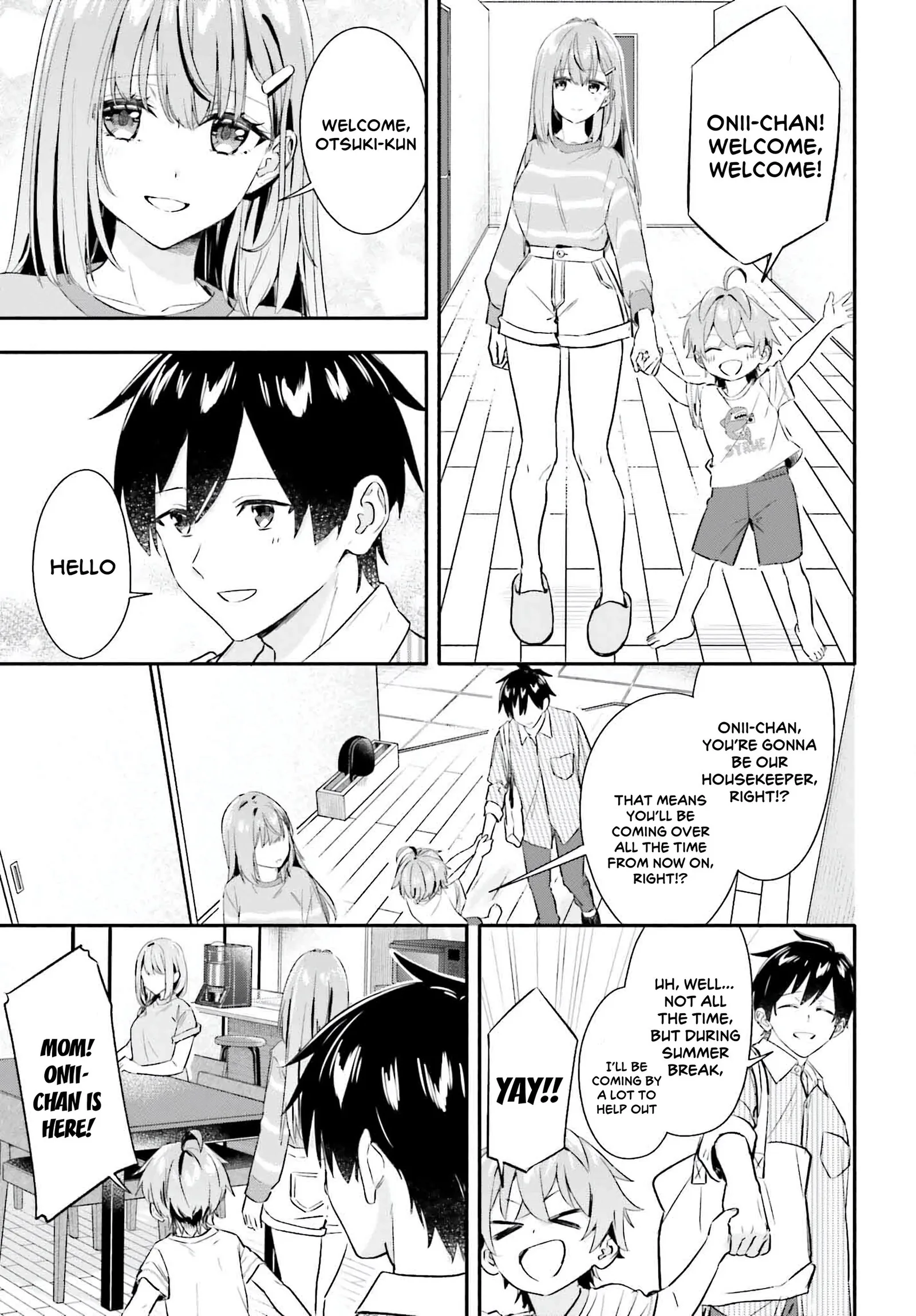 Kaji Daikou no Arubaito wo Hajimetara Gakuen Ichi no Bishoujo no Kazoku ni Kiniirarechaimashita. Chapter 6 page 23