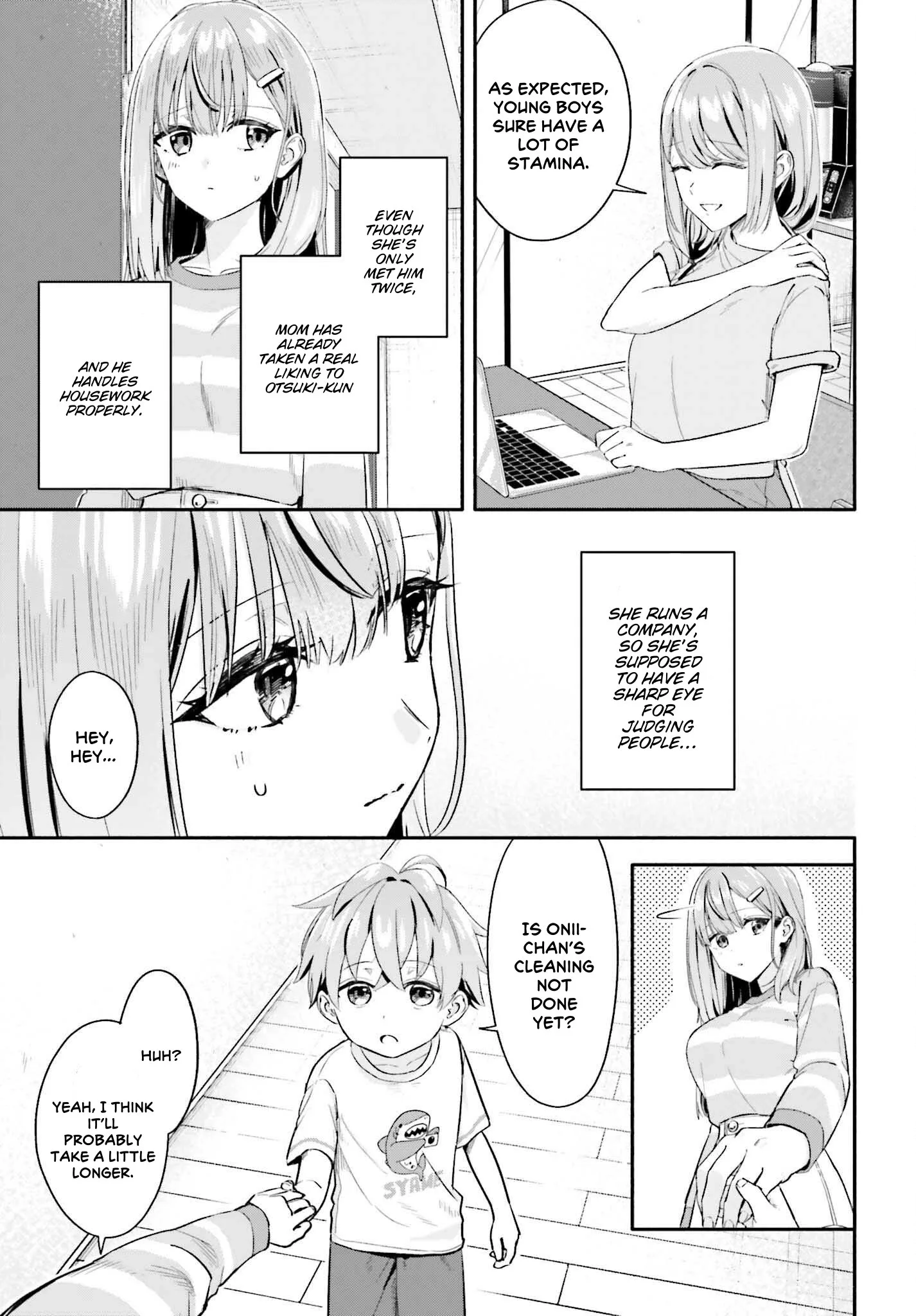 Kaji Daikou no Arubaito wo Hajimetara Gakuen Ichi no Bishoujo no Kazoku ni Kiniirarechaimashita. Chapter 7.1 page 7