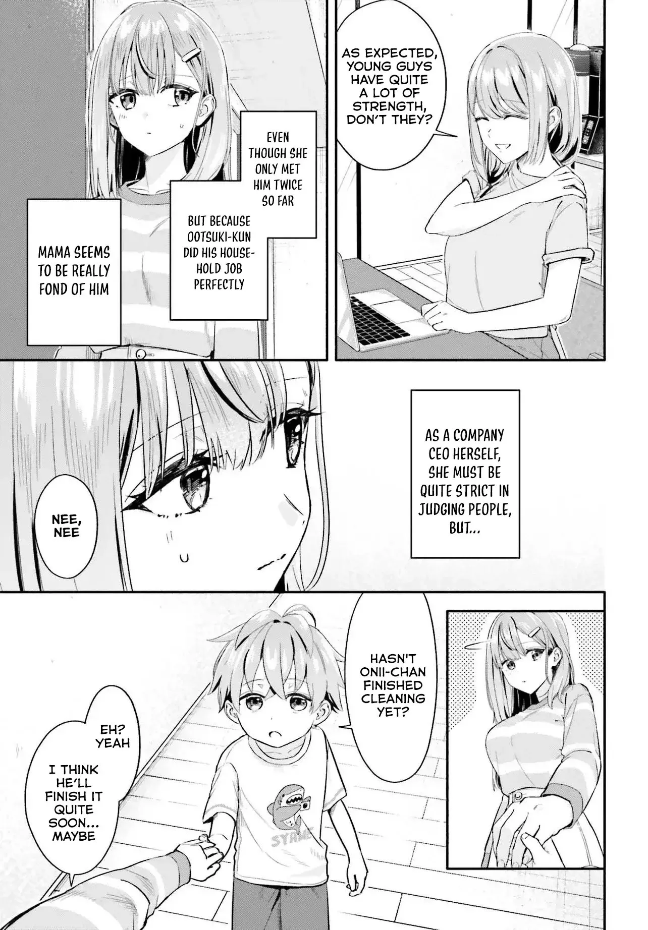 Kaji Daikou no Arubaito wo Hajimetara Gakuen Ichi no Bishoujo no Kazoku ni Kiniirarechaimashita. Chapter 7 page 9