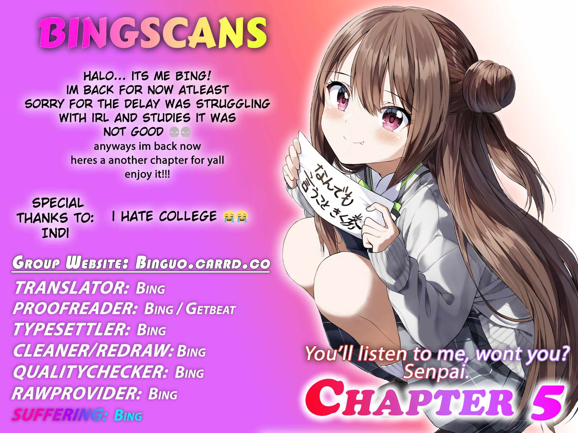 Kiite kuremasu yo ne? Senpai Chapter 5 page 1
