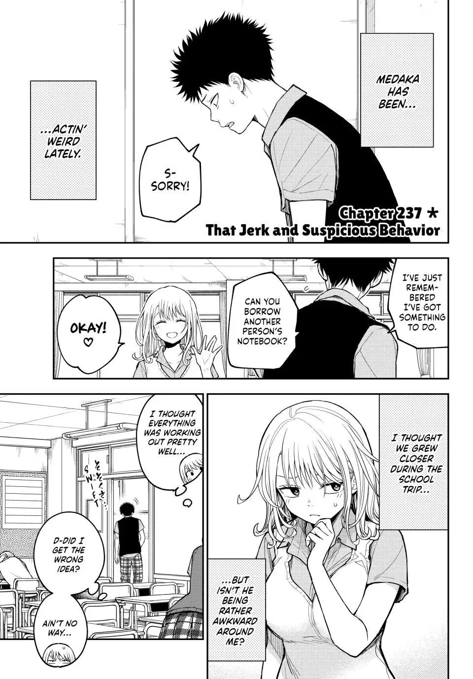 Kuroiwa Medaka ni Watashi no Kawaii ga Tsuujinai Chapter 237 page 1