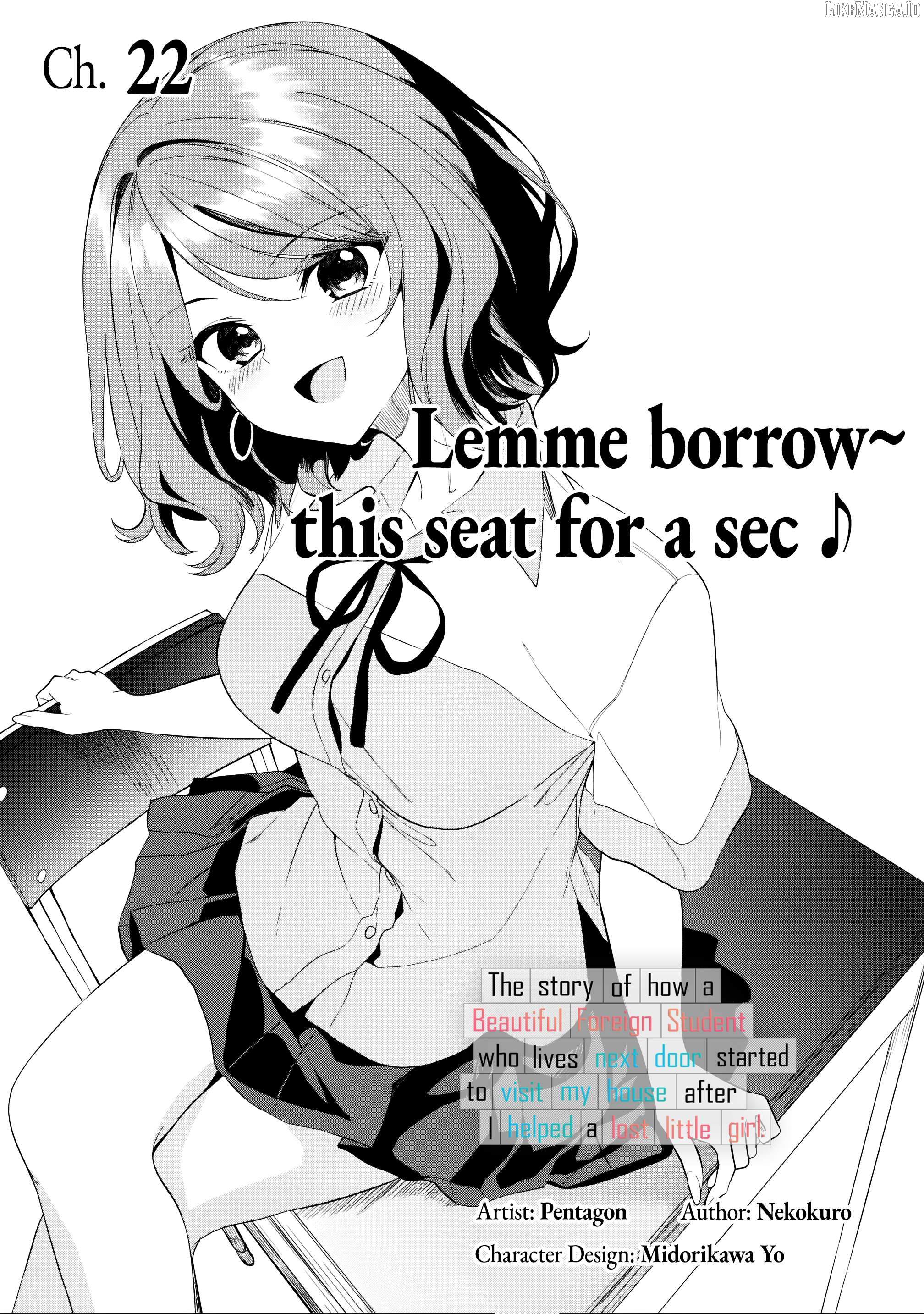 Maigo ni Natteita Youjo wo Tasuketara, Otonari ni Sumu Bishoujo Ryuugakusei ga Ie ni Asobi ni Kuru you ni Natta Ken ni Tsuite Chapter 22 page 1