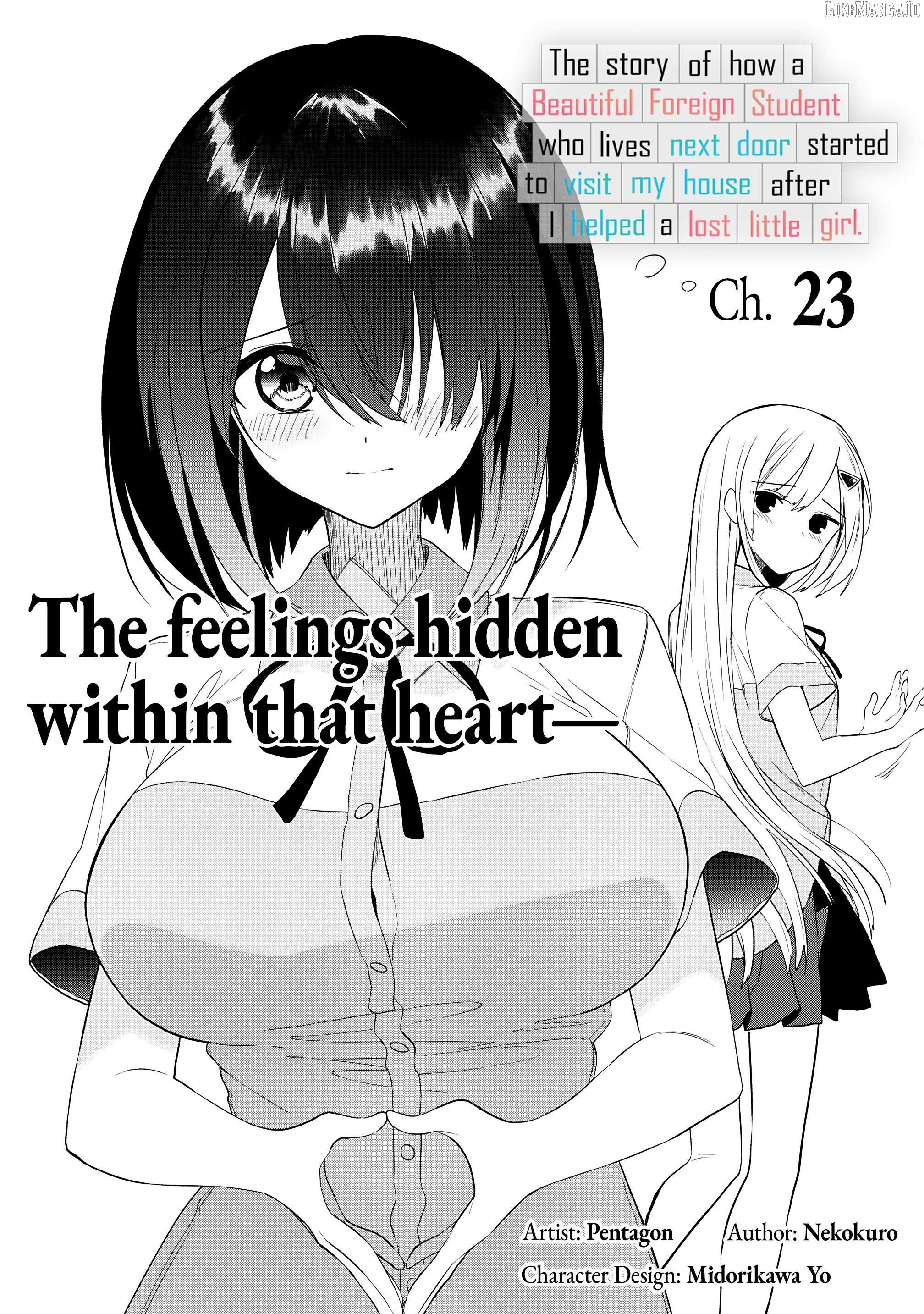 Maigo ni Natteita Youjo wo Tasuketara, Otonari ni Sumu Bishoujo Ryuugakusei ga Ie ni Asobi ni Kuru you ni Natta Ken ni Tsuite Chapter 23 page 1