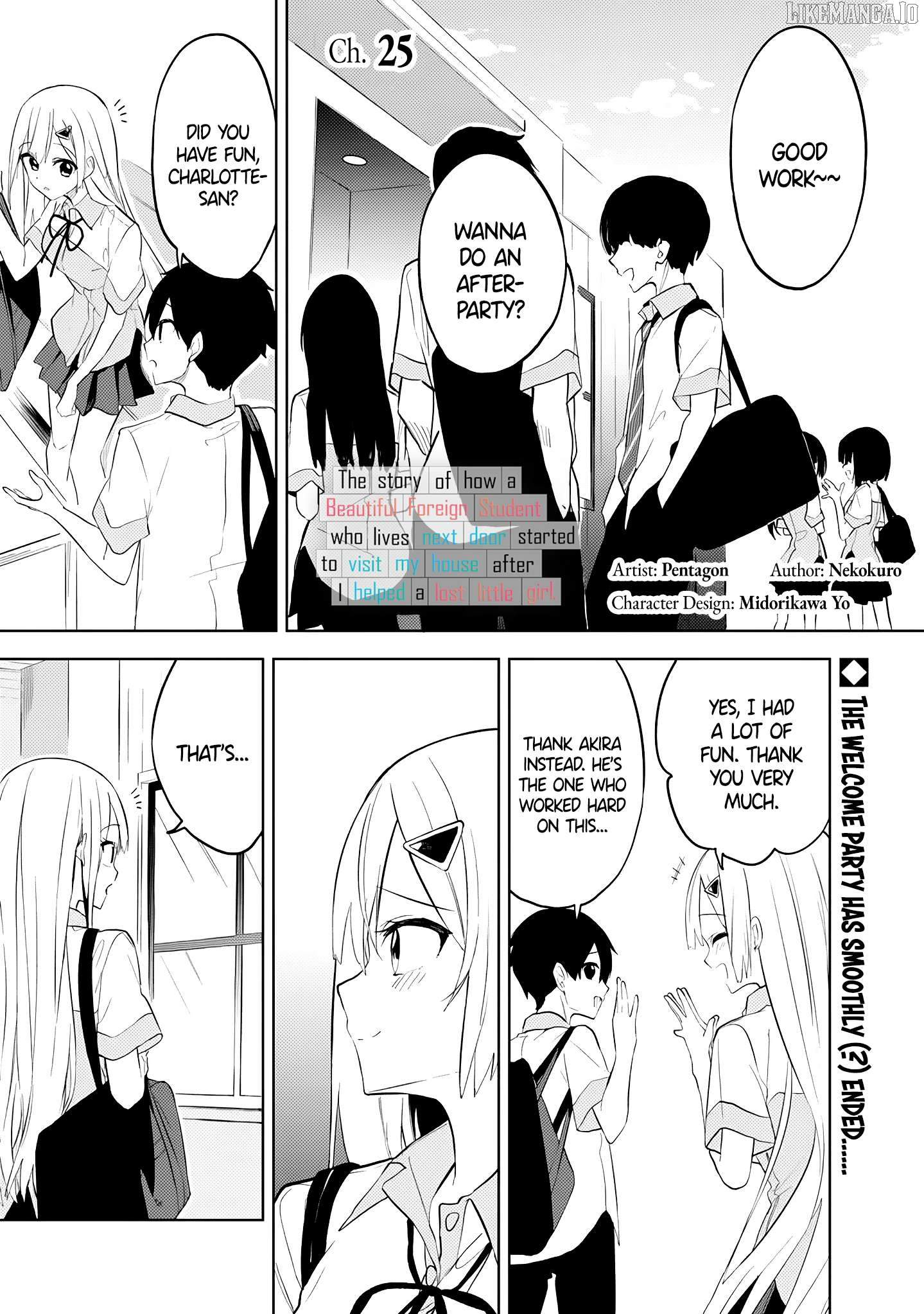 Maigo ni Natteita Youjo wo Tasuketara, Otonari ni Sumu Bishoujo Ryuugakusei ga Ie ni Asobi ni Kuru you ni Natta Ken ni Tsuite Chapter 25 page 1