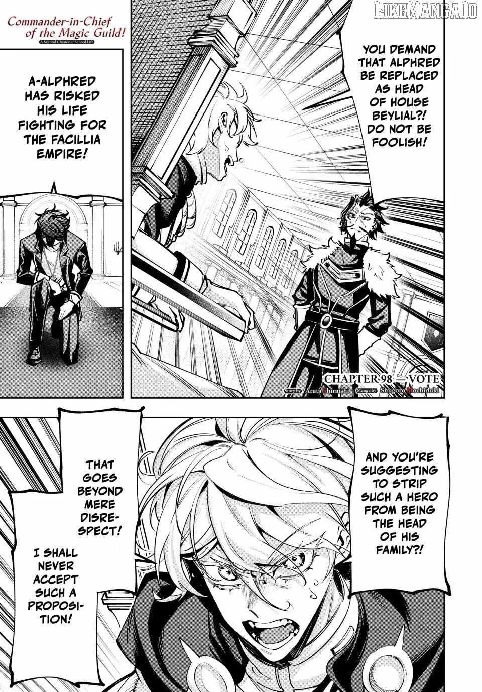 Majutsu Guild Sousui ~Umarekawatte Imasara Yarinaosu Nidome no Gakuin Seikatsu~ Chapter 98 page 1