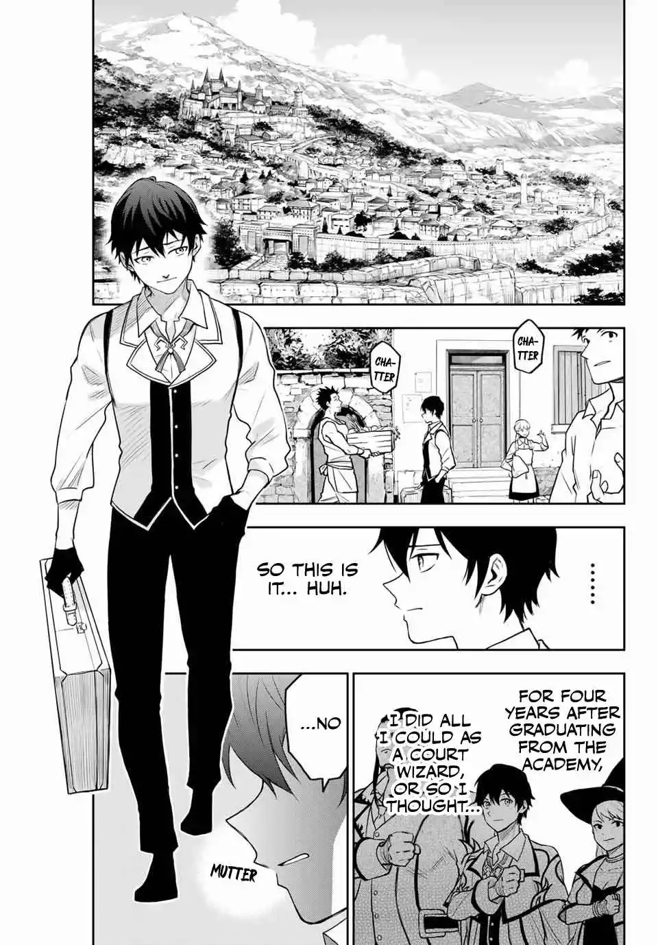 Mikata ga Yowasugite Hojo Mahou ni Tesshiteita Kyuutei Mahoushi, Tsuihou Sarete Saikyou wo Mezashimasu Chapter 1 page 19