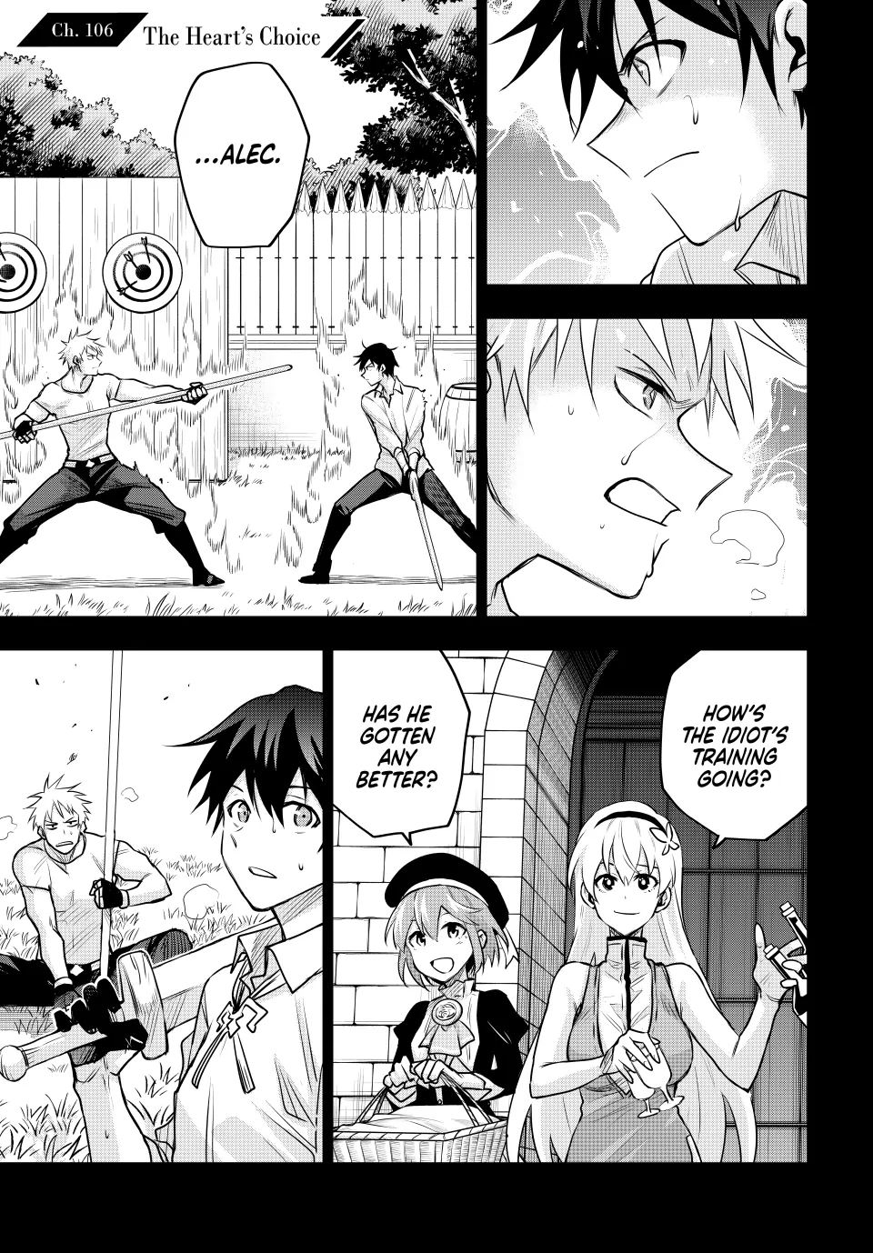 Mikata ga Yowasugite Hojo Mahou ni Tesshiteita Kyuutei Mahoushi, Tsuihou Sarete Saikyou wo Mezashimasu Chapter 106 page 1