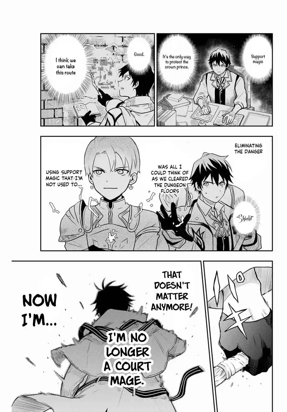 Mikata ga Yowasugite Hojo Mahou ni Tesshiteita Kyuutei Mahoushi, Tsuihou Sarete Saikyou wo Mezashimasu Chapter 2 page 14