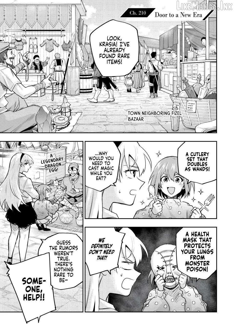 Mikata ga Yowasugite Hojo Mahou ni Tesshiteita Kyuutei Mahoushi, Tsuihou Sarete Saikyou wo Mezashimasu Chapter 210 page 1