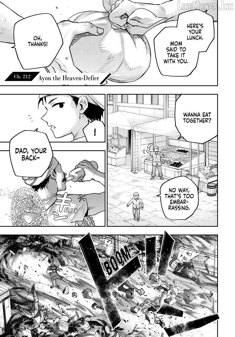 Mikata ga Yowasugite Hojo Mahou ni Tesshiteita Kyuutei Mahoushi, Tsuihou Sarete Saikyou wo Mezashimasu Chapter 212 page 1