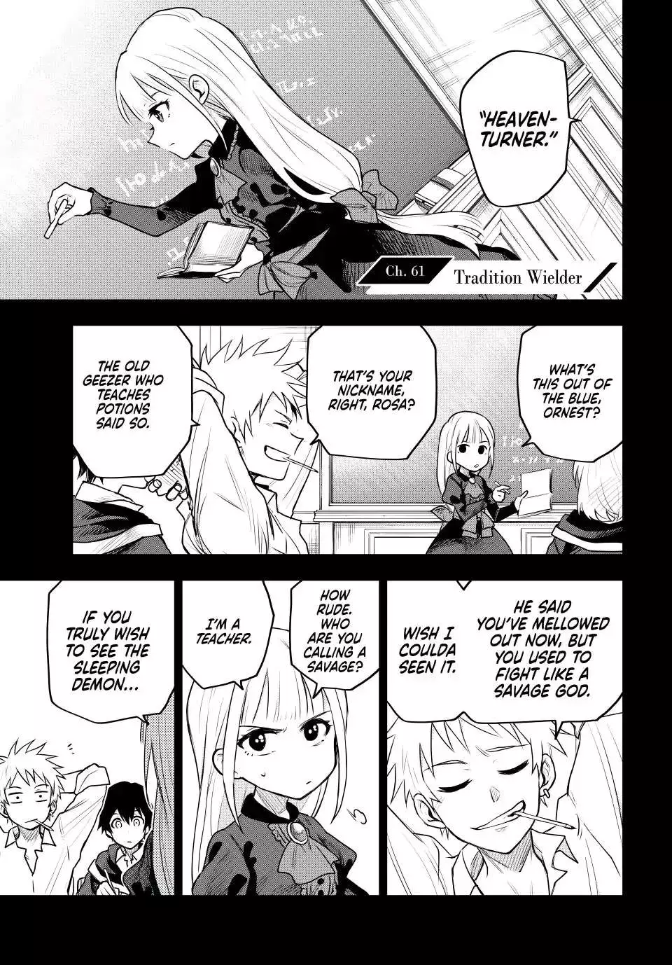 Mikata ga Yowasugite Hojo Mahou ni Tesshiteita Kyuutei Mahoushi, Tsuihou Sarete Saikyou wo Mezashimasu Chapter 61 page 1