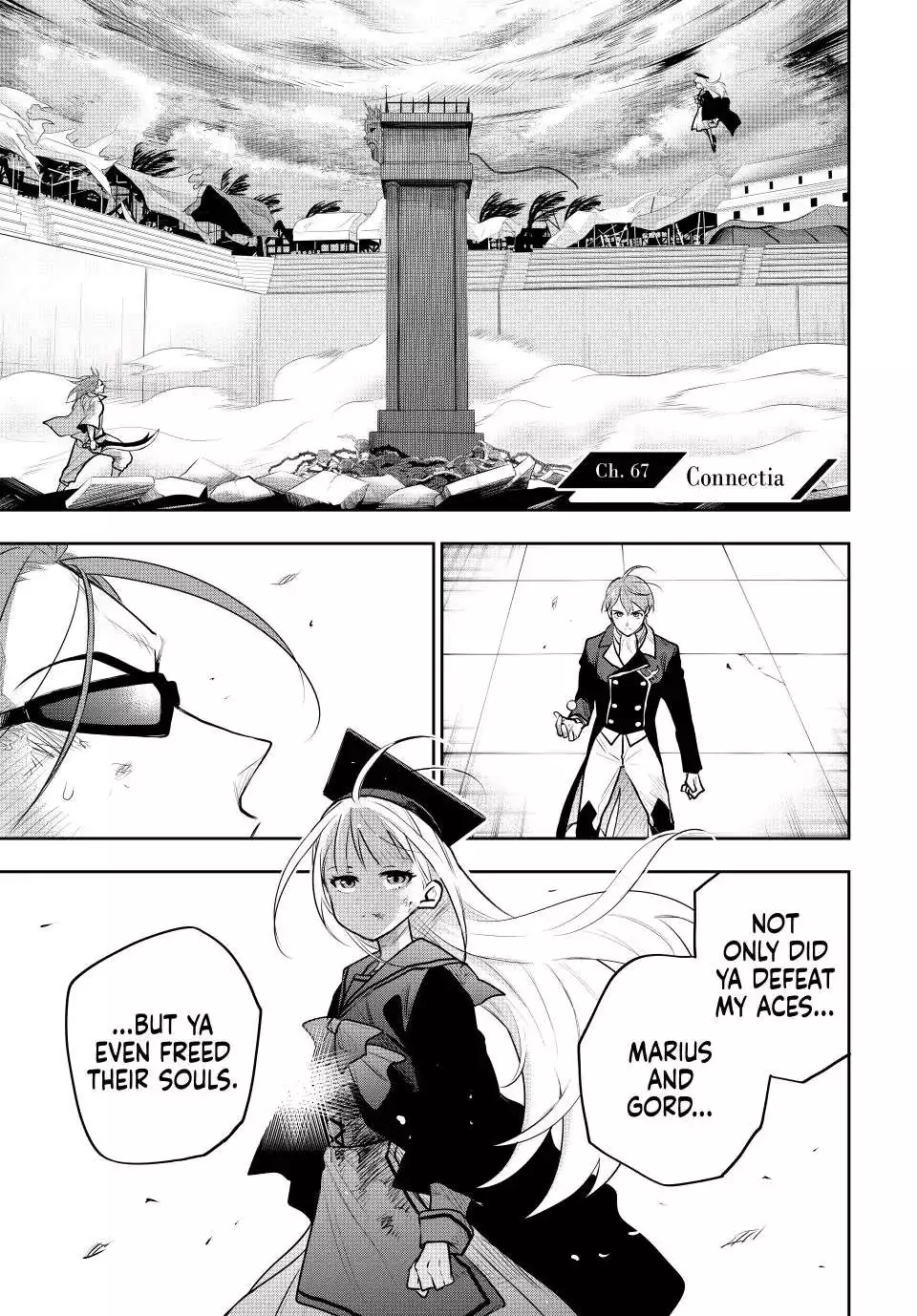 Mikata ga Yowasugite Hojo Mahou ni Tesshiteita Kyuutei Mahoushi, Tsuihou Sarete Saikyou wo Mezashimasu Chapter 67 page 1