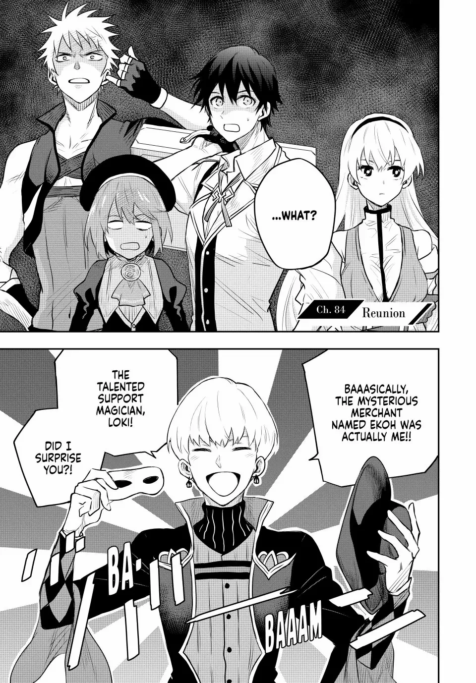 Mikata ga Yowasugite Hojo Mahou ni Tesshiteita Kyuutei Mahoushi, Tsuihou Sarete Saikyou wo Mezashimasu Chapter 84 page 1
