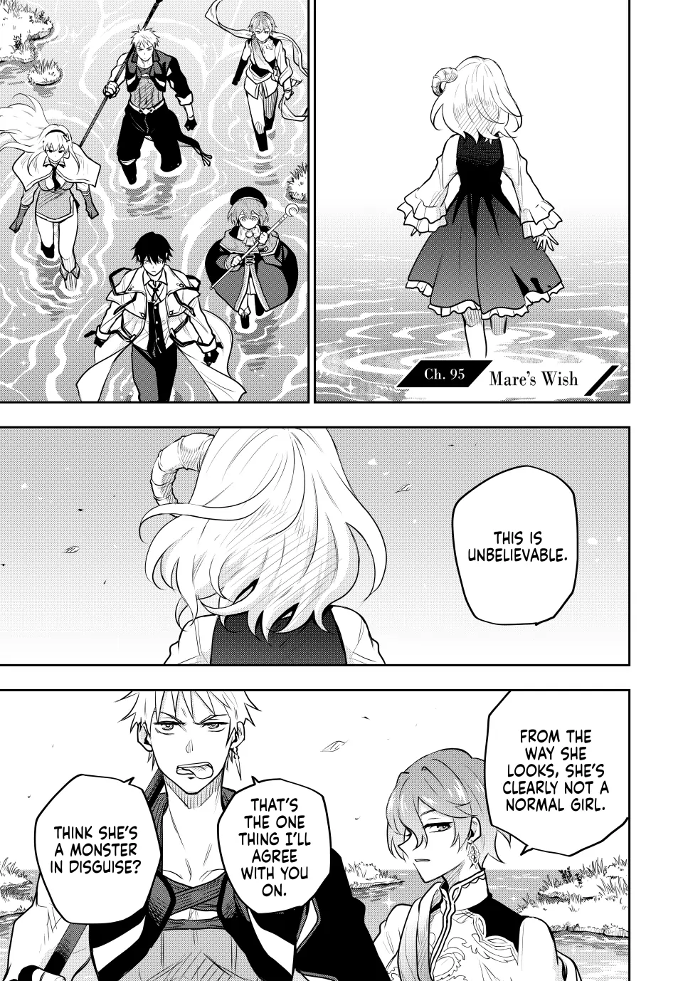 Mikata ga Yowasugite Hojo Mahou ni Tesshiteita Kyuutei Mahoushi, Tsuihou Sarete Saikyou wo Mezashimasu Chapter 95 page 1
