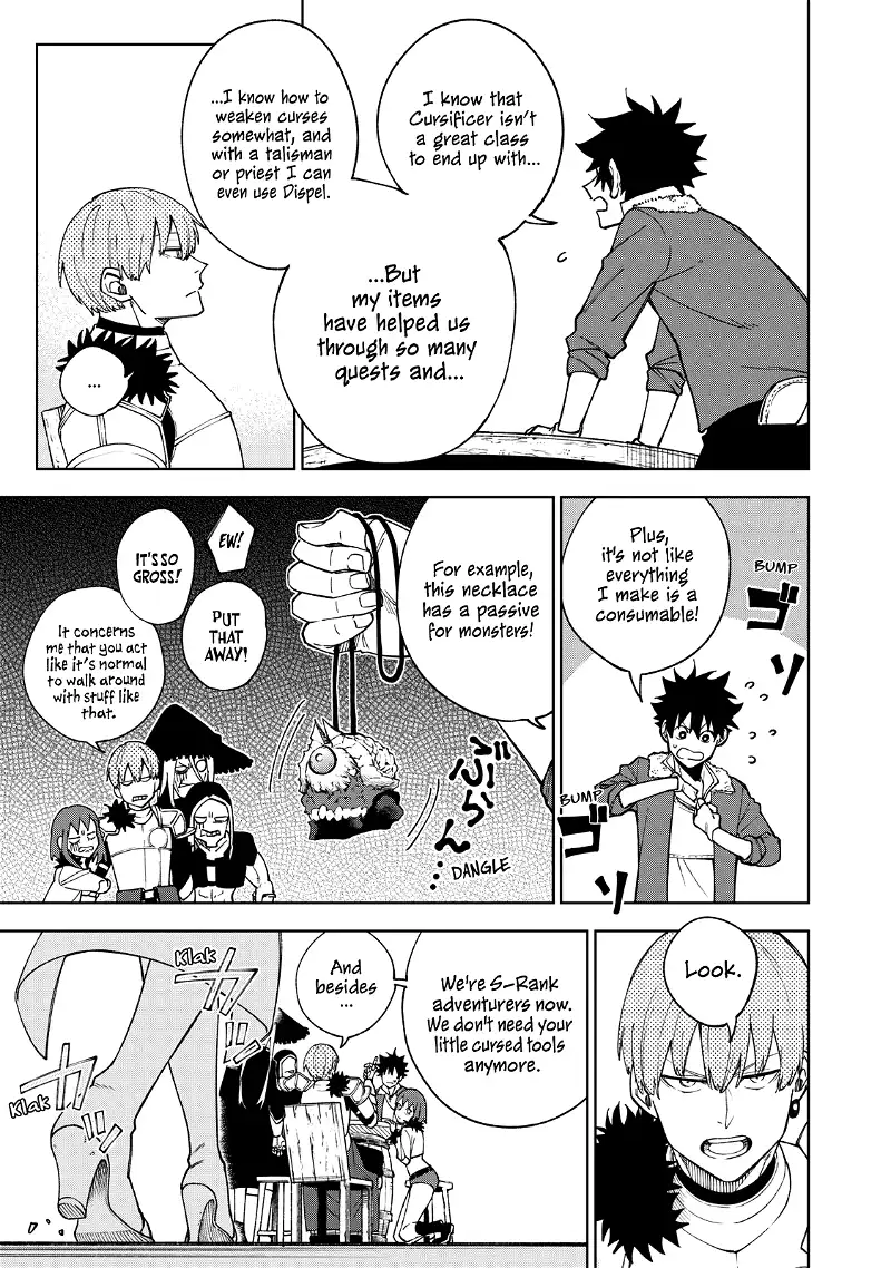 My S-Rank Party Fired Me for Being a Cursificer ~ I Can Only Make “Cursed Items”, but They're Artifact Class! Chapter 1 page 9
