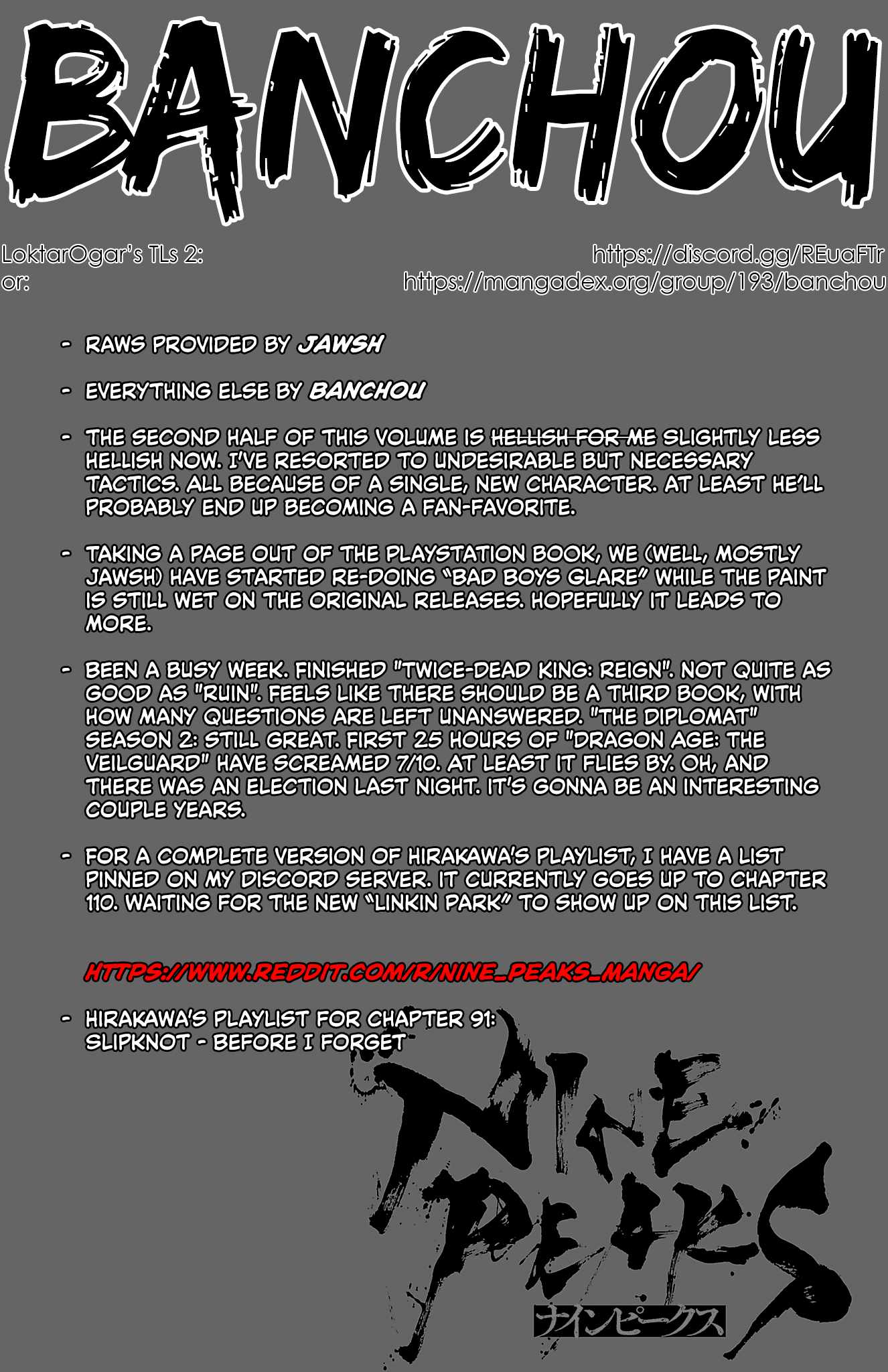 NINE PEAKS Chapter 91 page 1