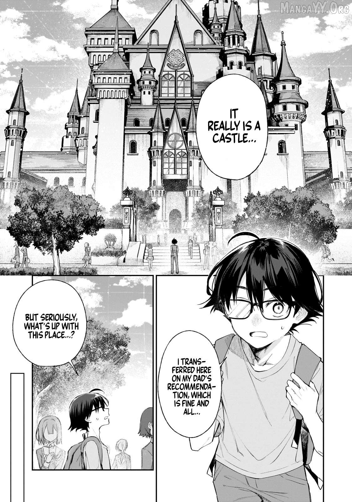 Ore wa Gakuen Zunou Battle no Ensyutsuka!: Jishou Mob ga Kage kara Egaku Saikyou Shujinkou Musou Scenario Chapter 1 page 4