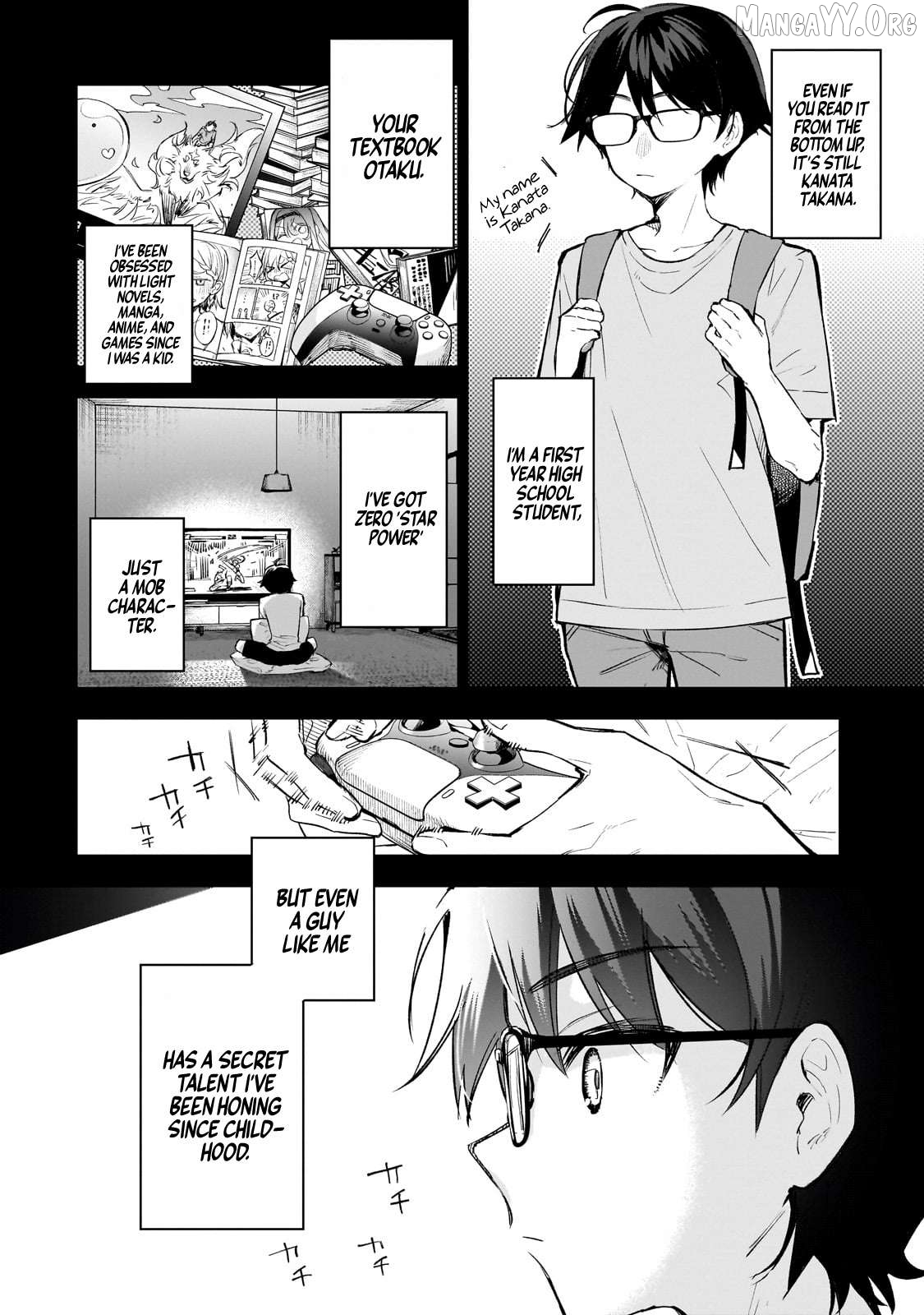Ore wa Gakuen Zunou Battle no Ensyutsuka!: Jishou Mob ga Kage kara Egaku Saikyou Shujinkou Musou Scenario Chapter 1 page 5