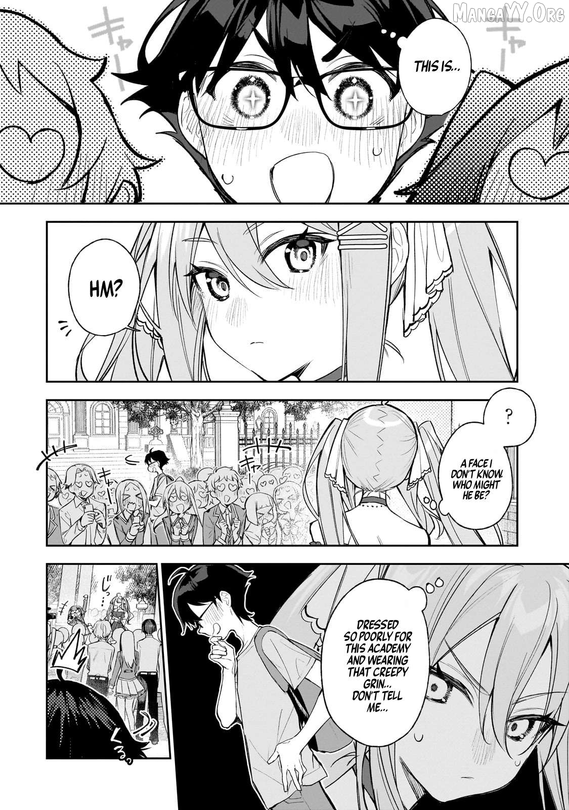 Ore wa Gakuen Zunou Battle no Ensyutsuka!: Jishou Mob ga Kage kara Egaku Saikyou Shujinkou Musou Scenario Chapter 1 page 35