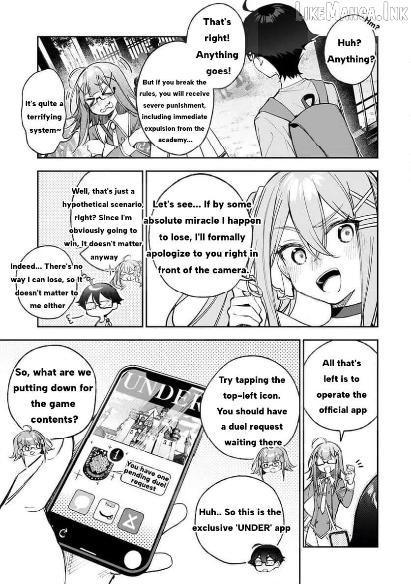 Ore wa Gakuen Zunou Battle no Ensyutsuka!: Jishou Mob ga Kage kara Egaku Saikyou Shujinkou Musou Scenario Chapter 2 page 9