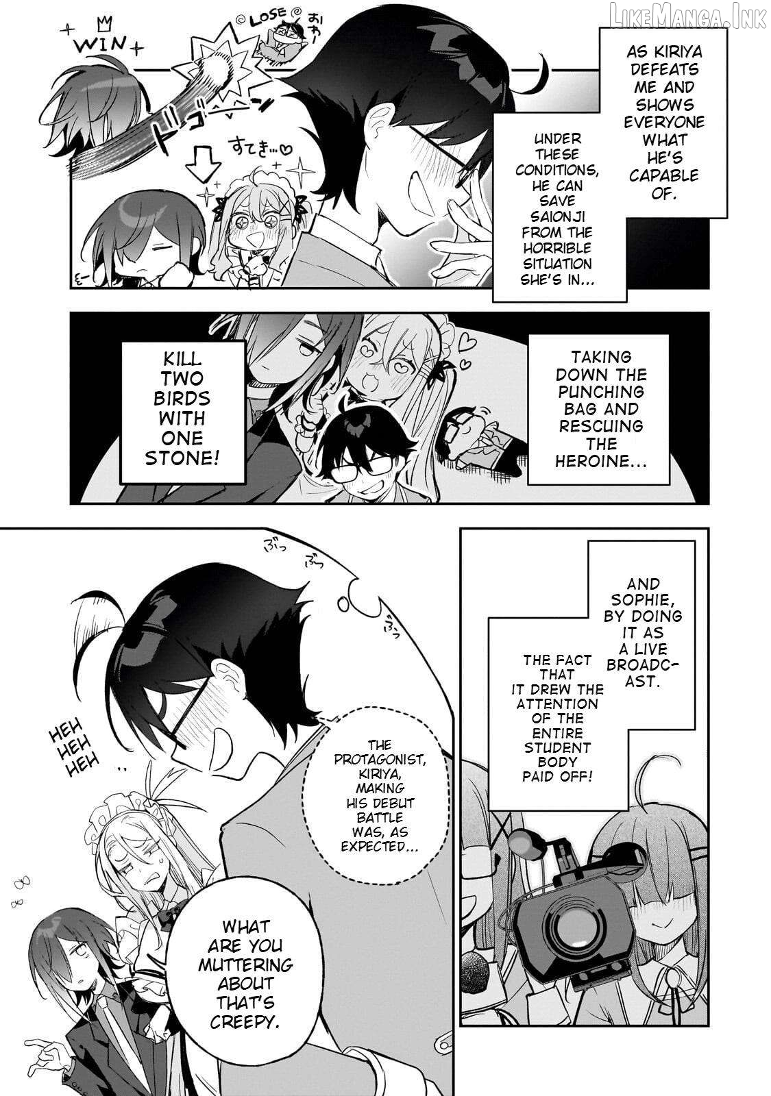 Ore wa Gakuen Zunou Battle no Ensyutsuka!: Jishou Mob ga Kage kara Egaku Saikyou Shujinkou Musou Scenario Chapter 4.2 page 9