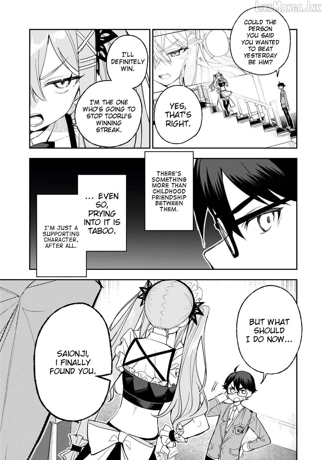 Ore wa Gakuen Zunou Battle no Ensyutsuka!: Jishou Mob ga Kage kara Egaku Saikyou Shujinkou Musou Scenario Chapter 4.3 page 4
