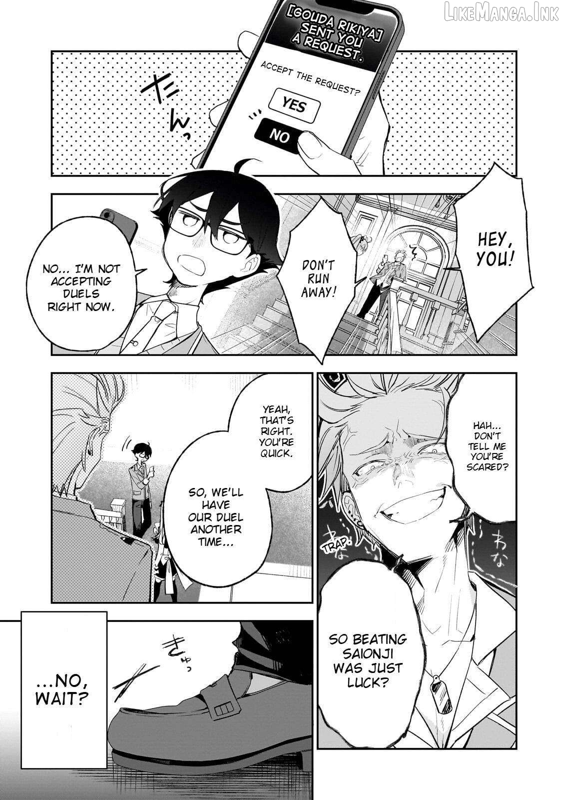 Ore wa Gakuen Zunou Battle no Ensyutsuka!: Jishou Mob ga Kage kara Egaku Saikyou Shujinkou Musou Scenario Chapter 4.3 page 8