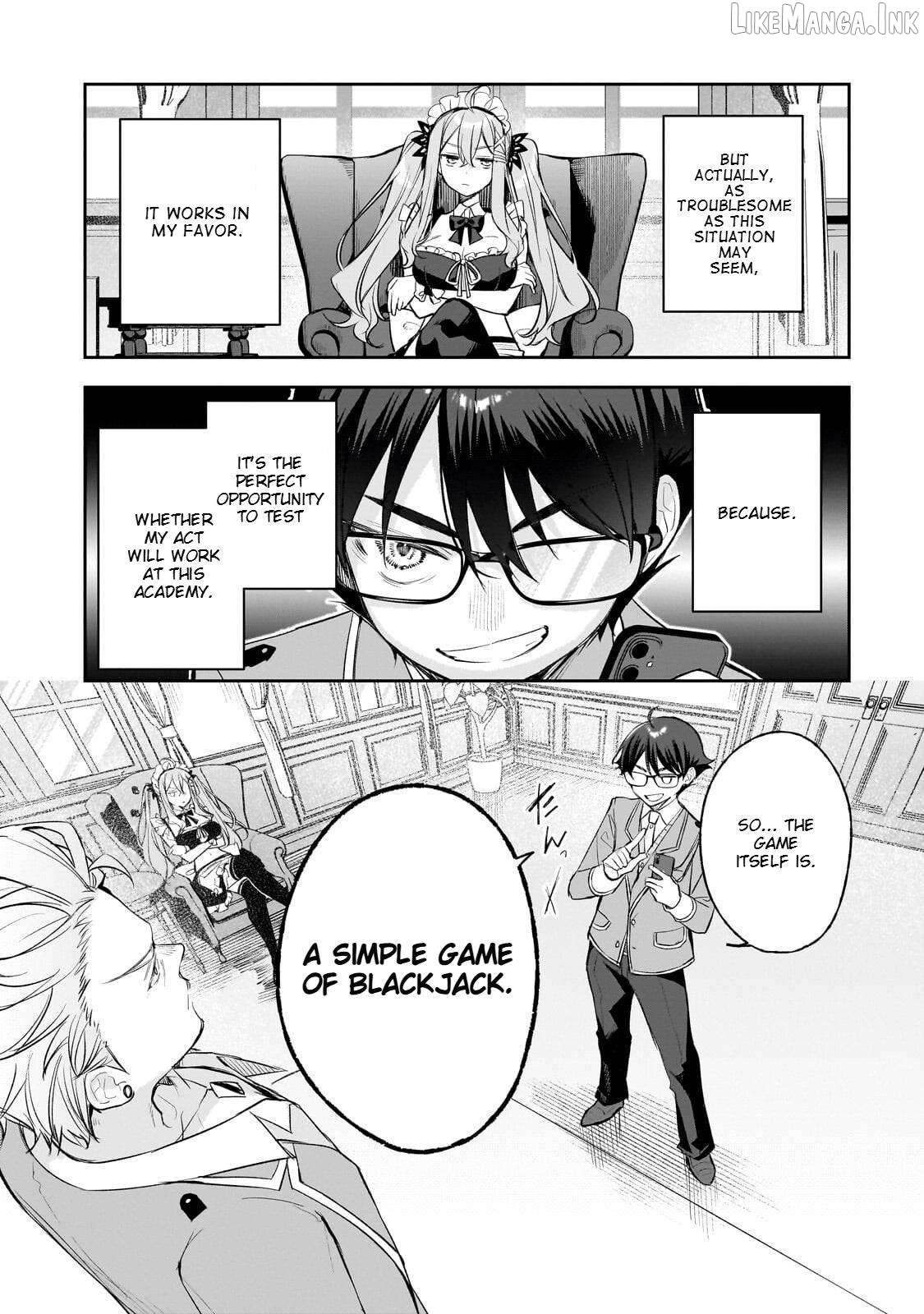 Ore wa Gakuen Zunou Battle no Ensyutsuka!: Jishou Mob ga Kage kara Egaku Saikyou Shujinkou Musou Scenario Chapter 5 page 5