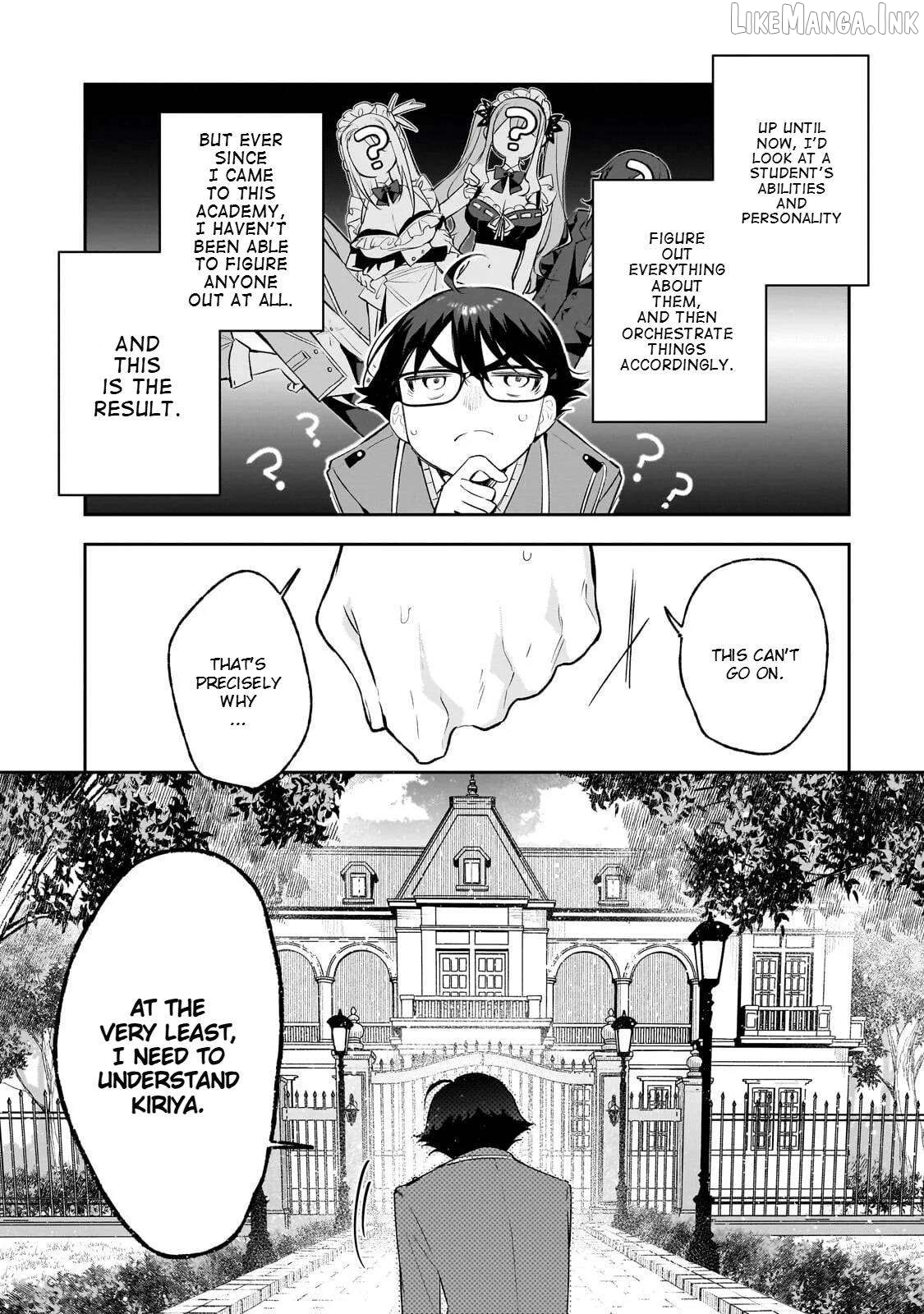 Ore wa Gakuen Zunou Battle no Ensyutsuka!: Jishou Mob ga Kage kara Egaku Saikyou Shujinkou Musou Scenario Chapter 6 page 31
