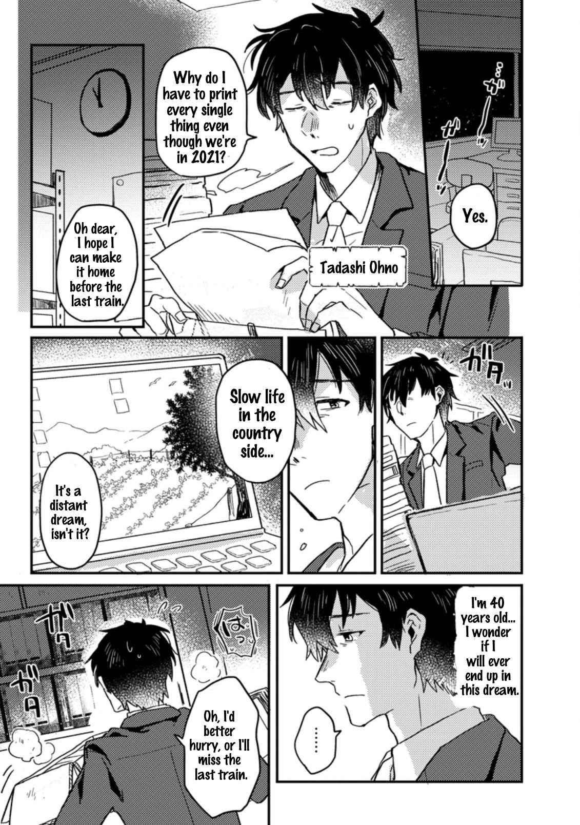 Revolution in production with the blessings of the gods - While living a leisurely, slow life in a corner of another world, somehow a diverse group of people gathered to form the strongest nation... Chapter 1.1 page 2