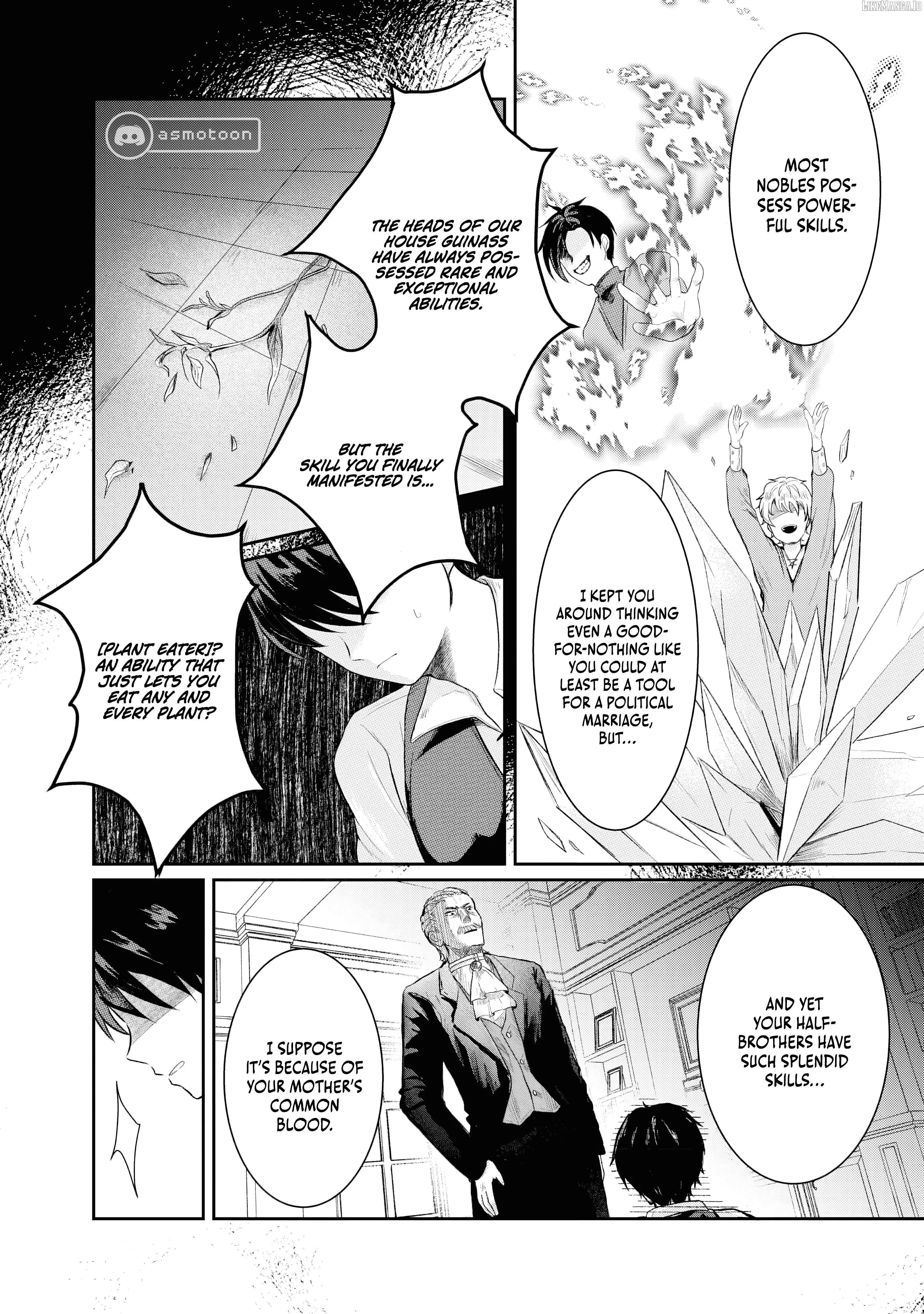 "Sono Hen no Kusa demo Kuttoke" to Tsuihou Sareta Munou Skill [Shokubutsugui] Mochi Tenseisha, Elf no Sato de Maboroshi no Shokubutsu o Tabete Musou Suru Chapter 1 page 3