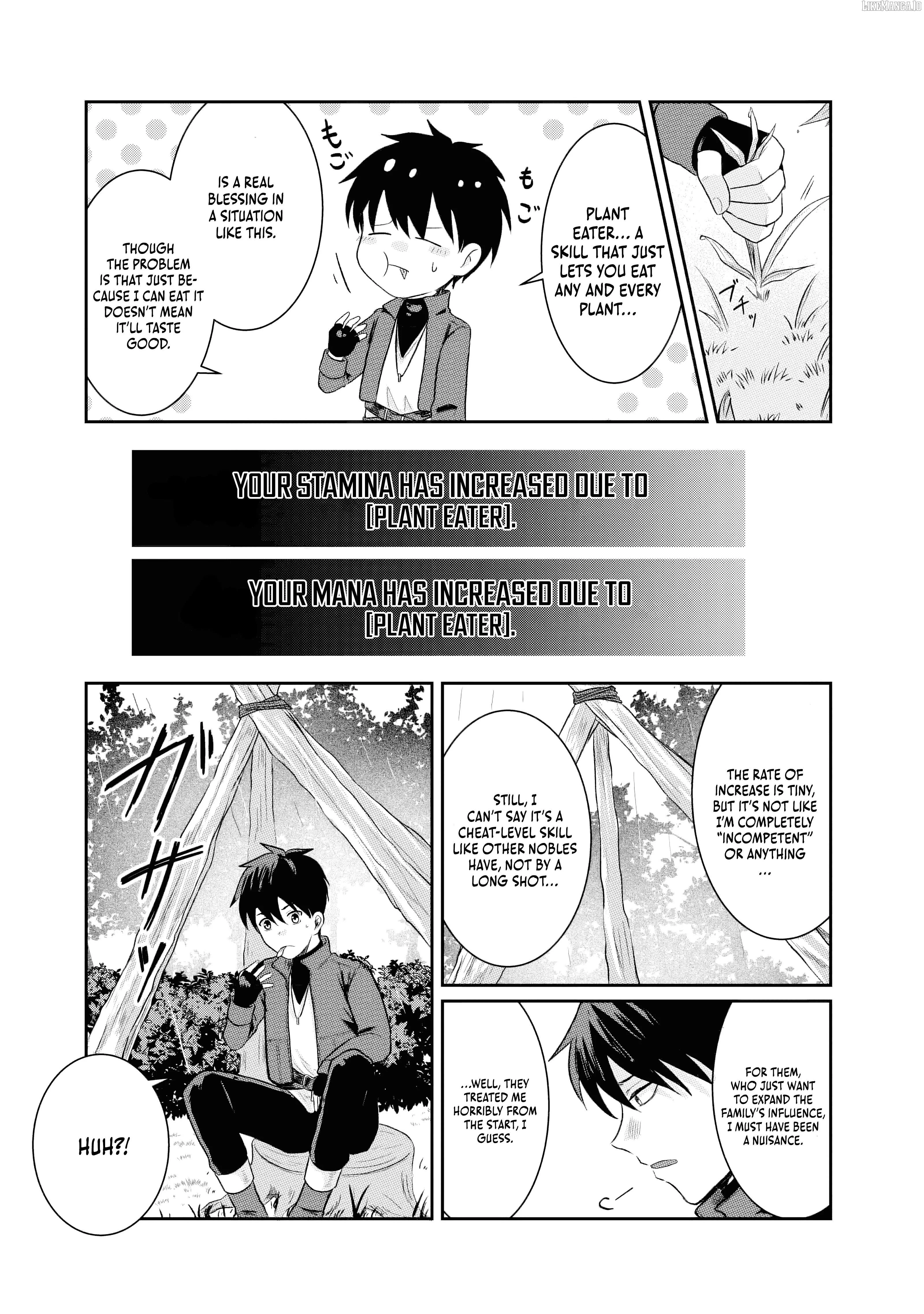 "Sono Hen no Kusa demo Kuttoke" to Tsuihou Sareta Munou Skill [Shokubutsugui] Mochi Tenseisha, Elf no Sato de Maboroshi no Shokubutsu o Tabete Musou Suru Chapter 1 page 14