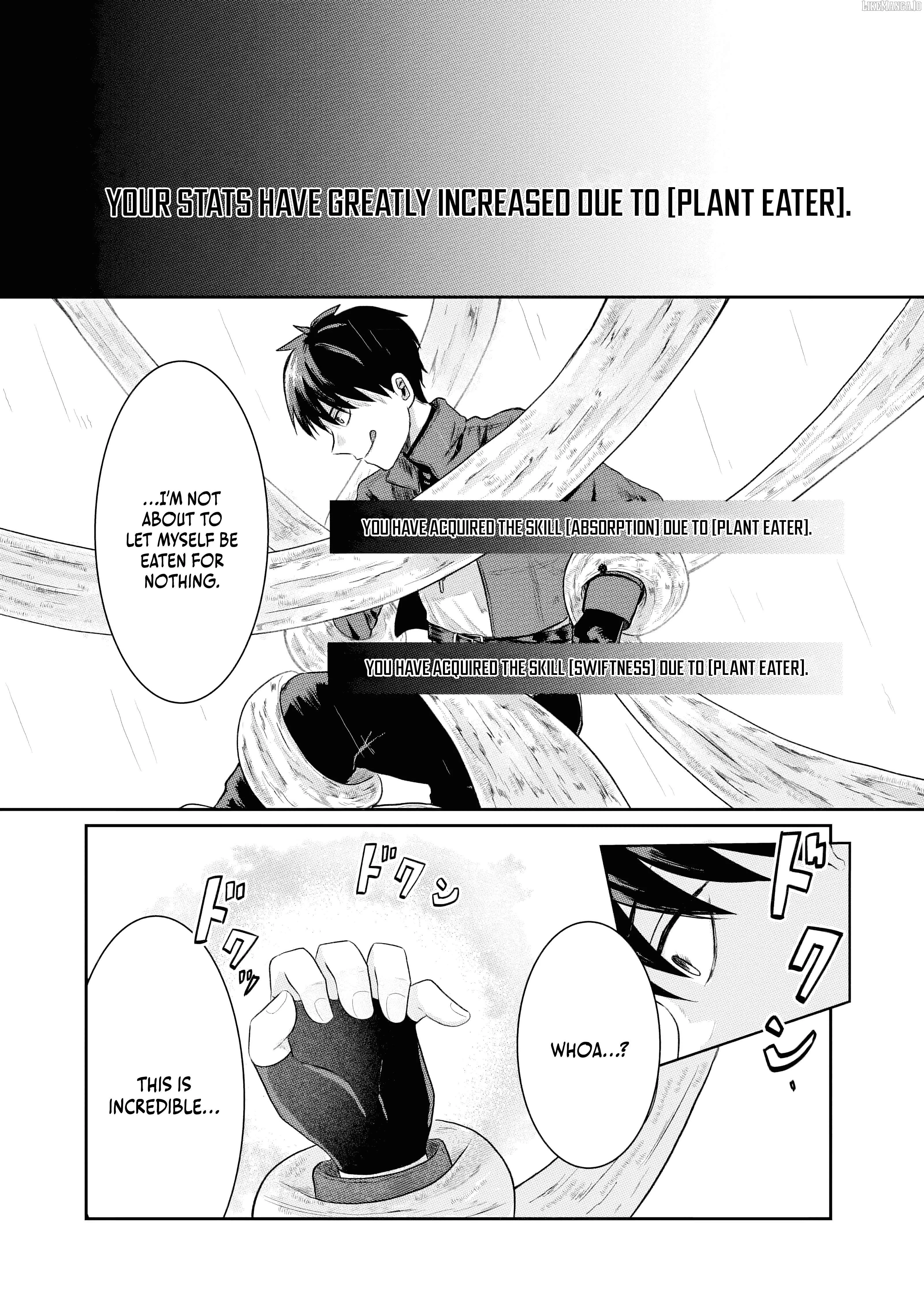 "Sono Hen no Kusa demo Kuttoke" to Tsuihou Sareta Munou Skill [Shokubutsugui] Mochi Tenseisha, Elf no Sato de Maboroshi no Shokubutsu o Tabete Musou Suru Chapter 1 page 22