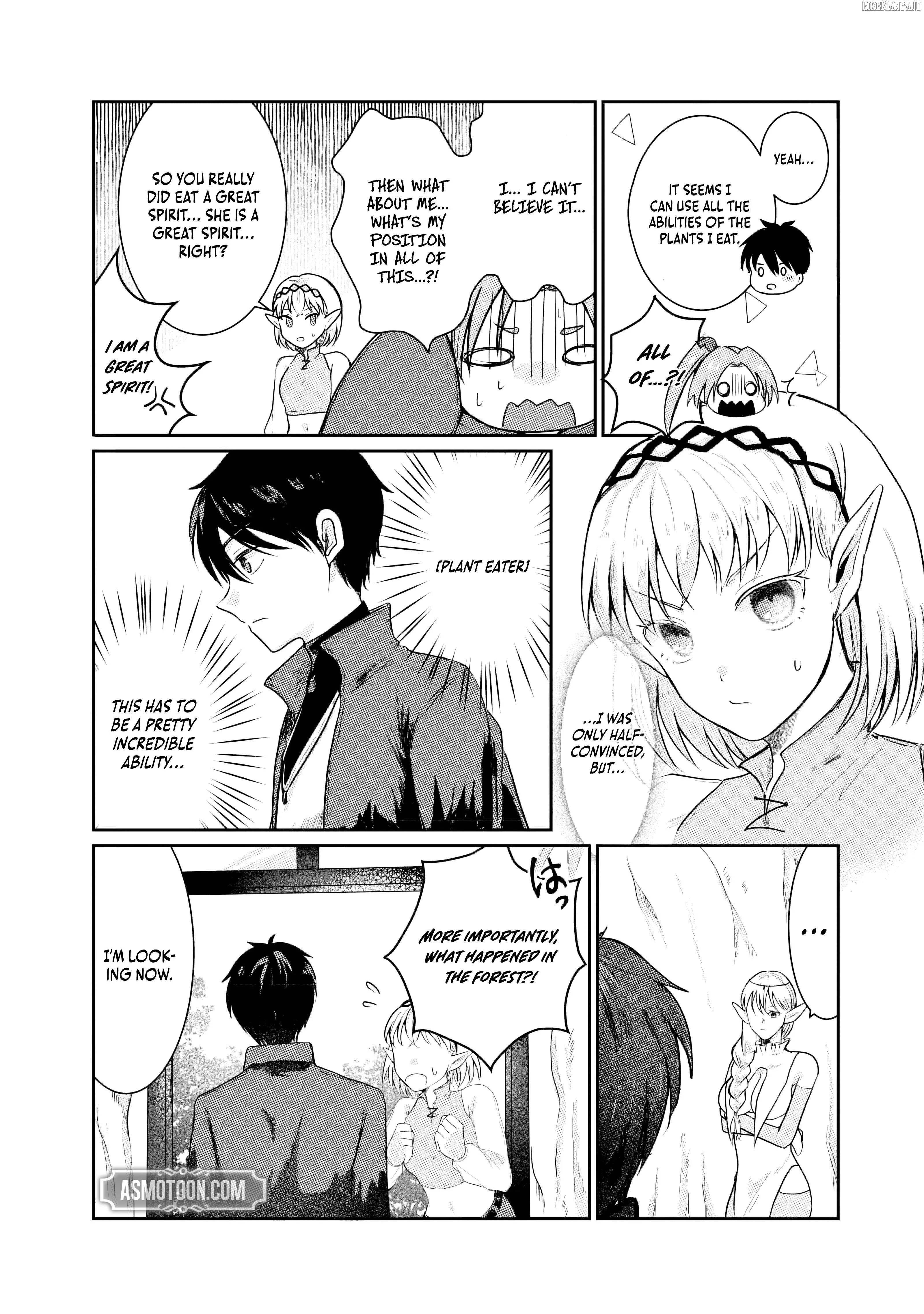 "Sono Hen no Kusa demo Kuttoke" to Tsuihou Sareta Munou Skill [Shokubutsugui] Mochi Tenseisha, Elf no Sato de Maboroshi no Shokubutsu o Tabete Musou Suru Chapter 4 page 6