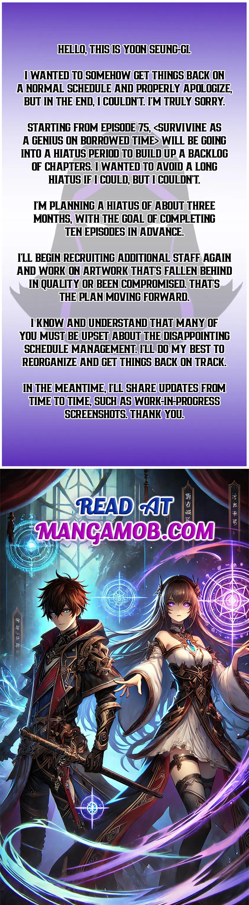 Surviving as a Genius on Borrowed Time Chapter 75.5 page 1